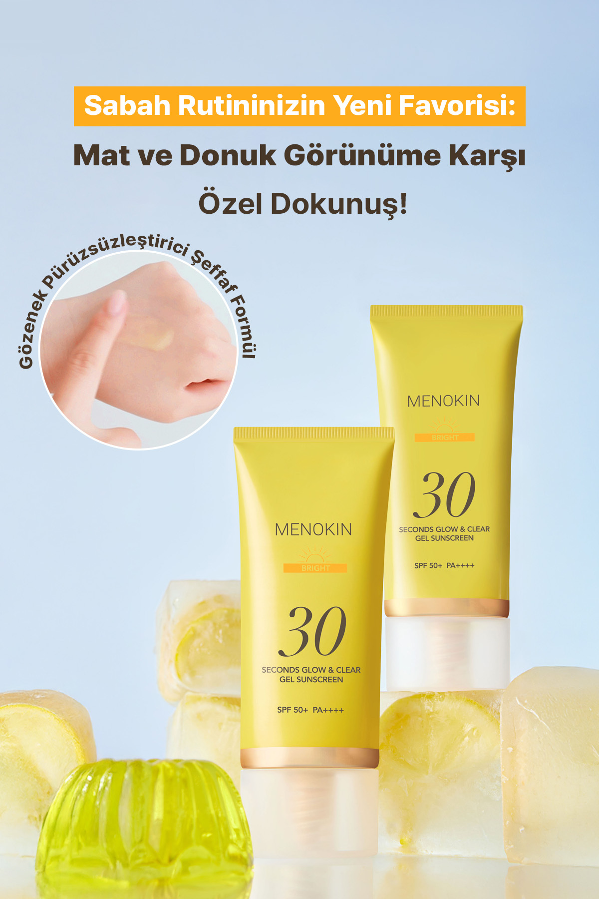 Aydınlatıcı, Jelden Suya Dönüşen Güneş Kremi 30 Seconds Glow & Clear Gel Sunscreen (Bright) — 8809739130611 — تصویر 7 از 9