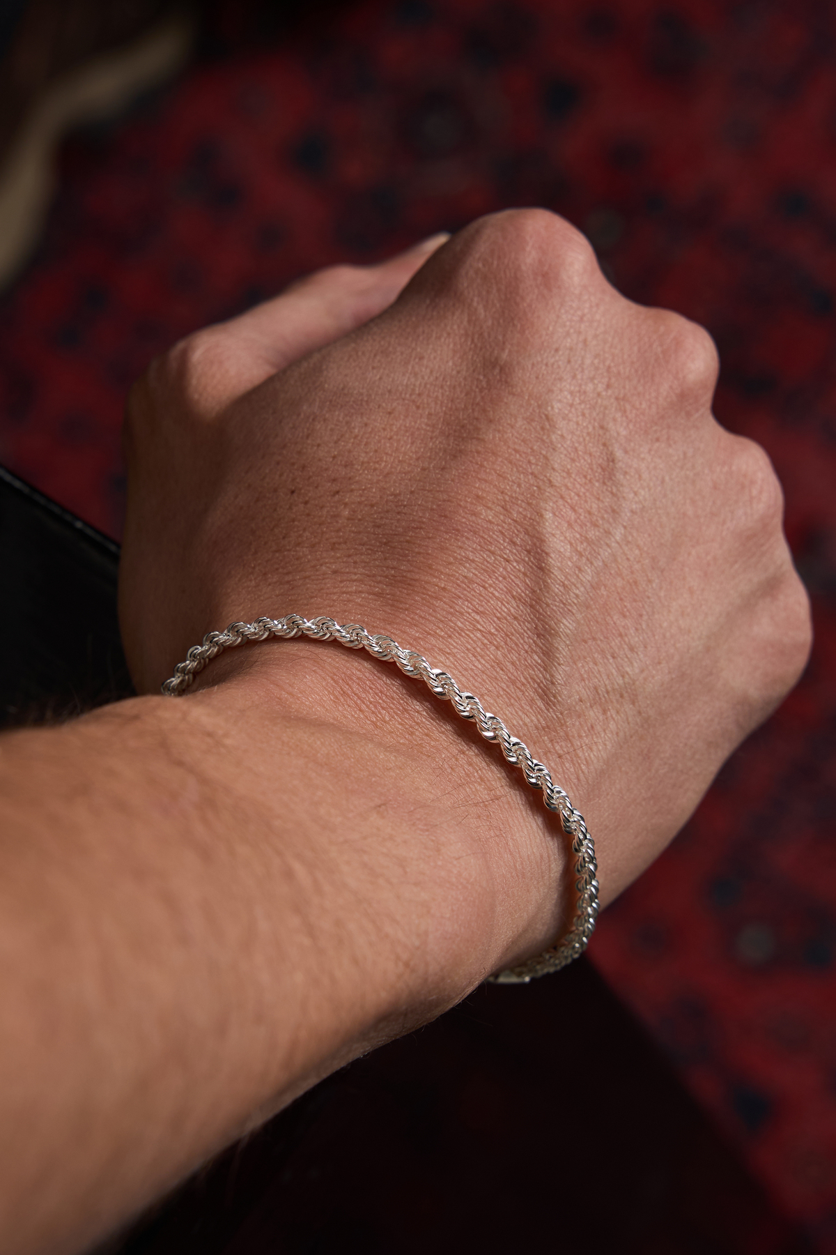 Ricco Jewellery 925 Ayar Gümüş Old Money Kalemli Burma Halat Bileklik görsel 2