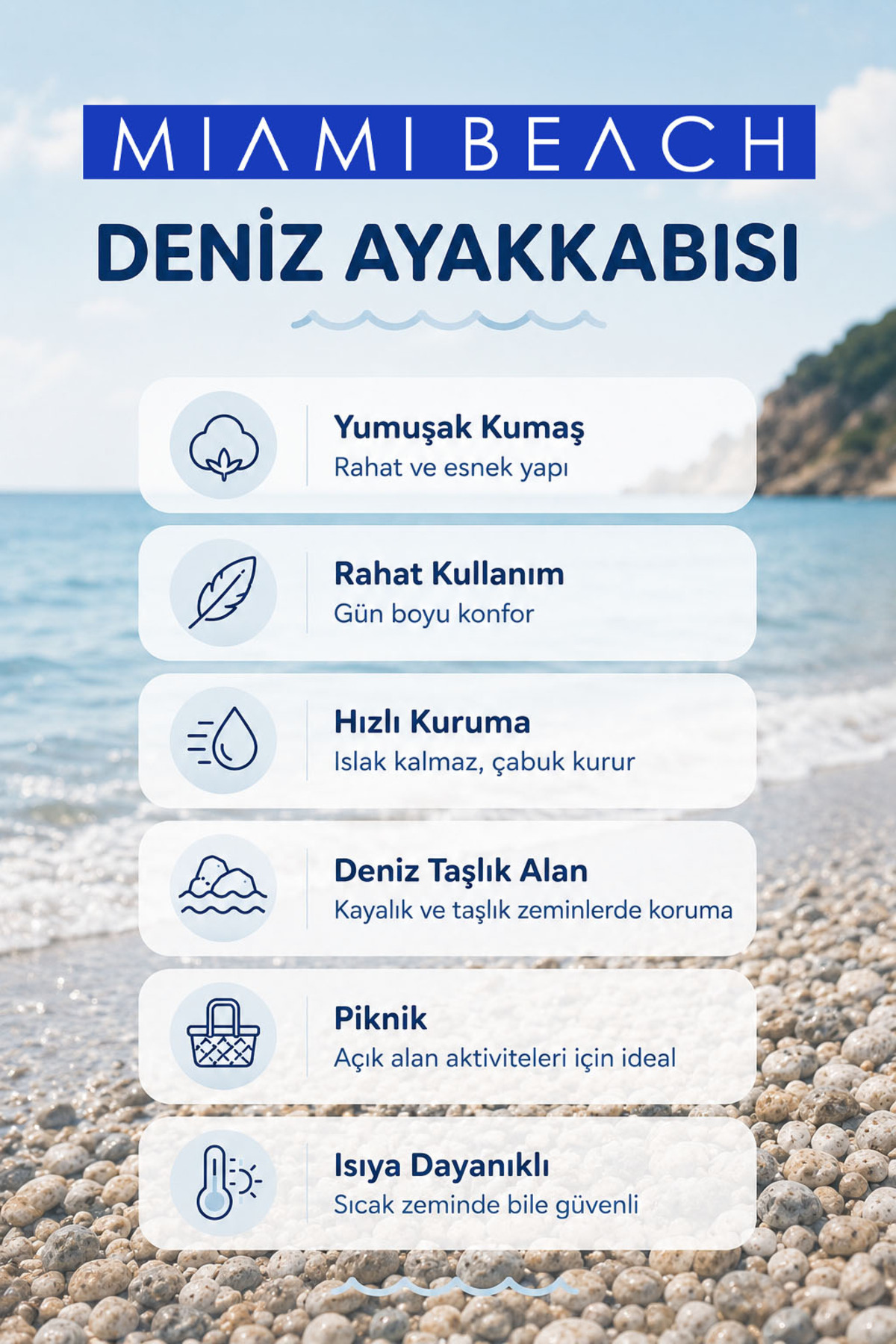 Miami Beach Siyah Isıya ve Sert Alana Dayanıklı Erkek Deniz Ayakkabısı görsel 4