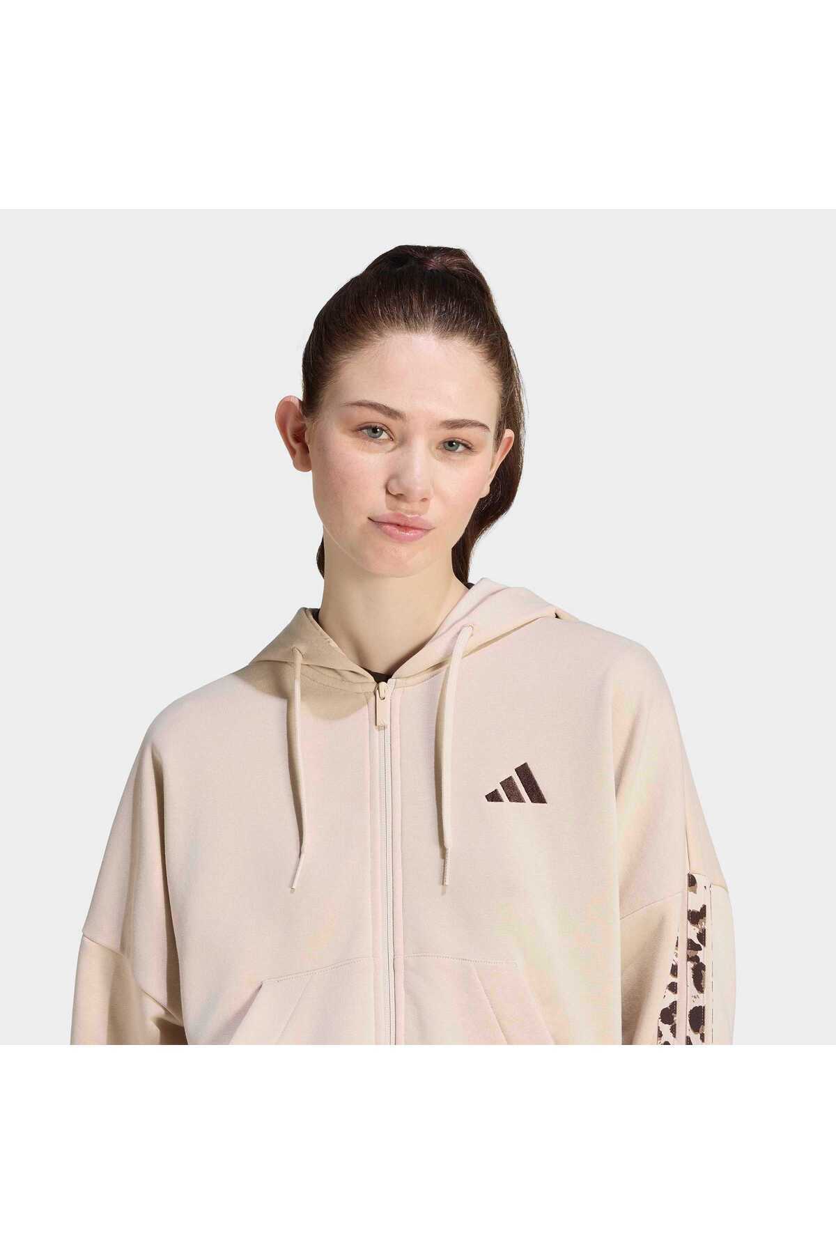 adidas W Aop 3S Ft Fz Kadın Spor Sweatshirt KH1547 görsel 5