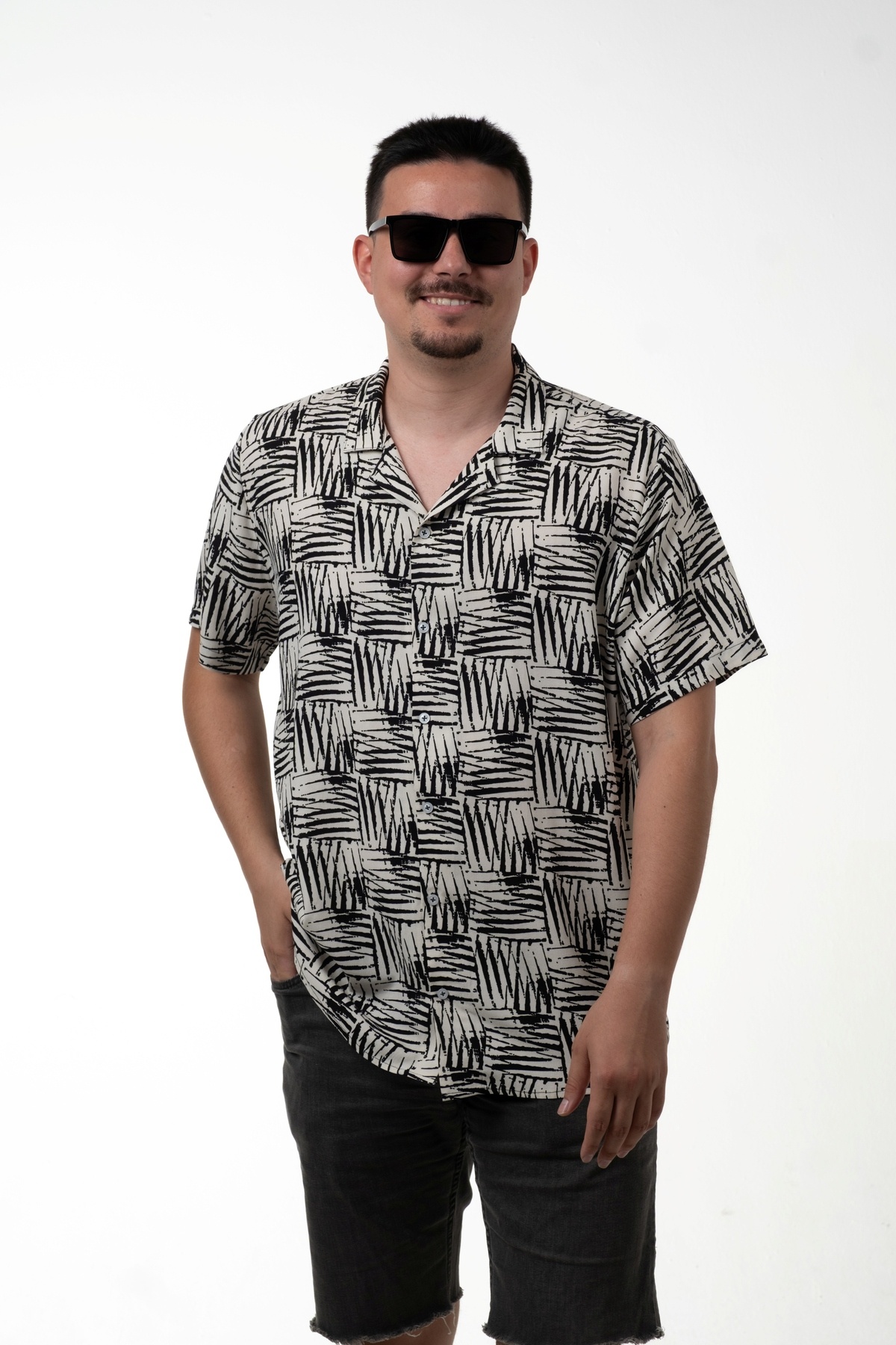 SÖR BÜLEND Erkek Büyük Beden Hawaii Kısa Kollu Yazlık Gömlek