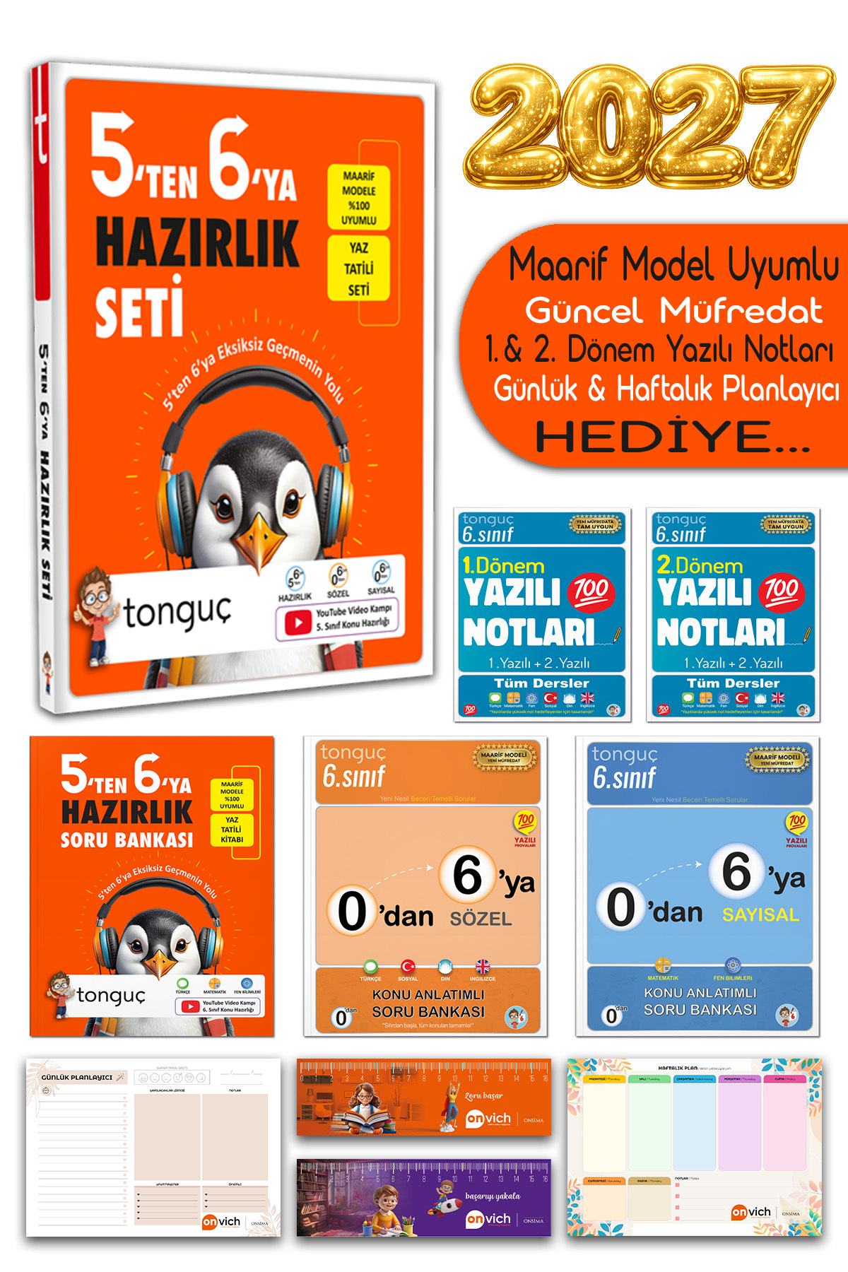 Tonguç Yayınları 6. Sınıf 5 ten 6 ya Hazırlık Seti Maarif Model