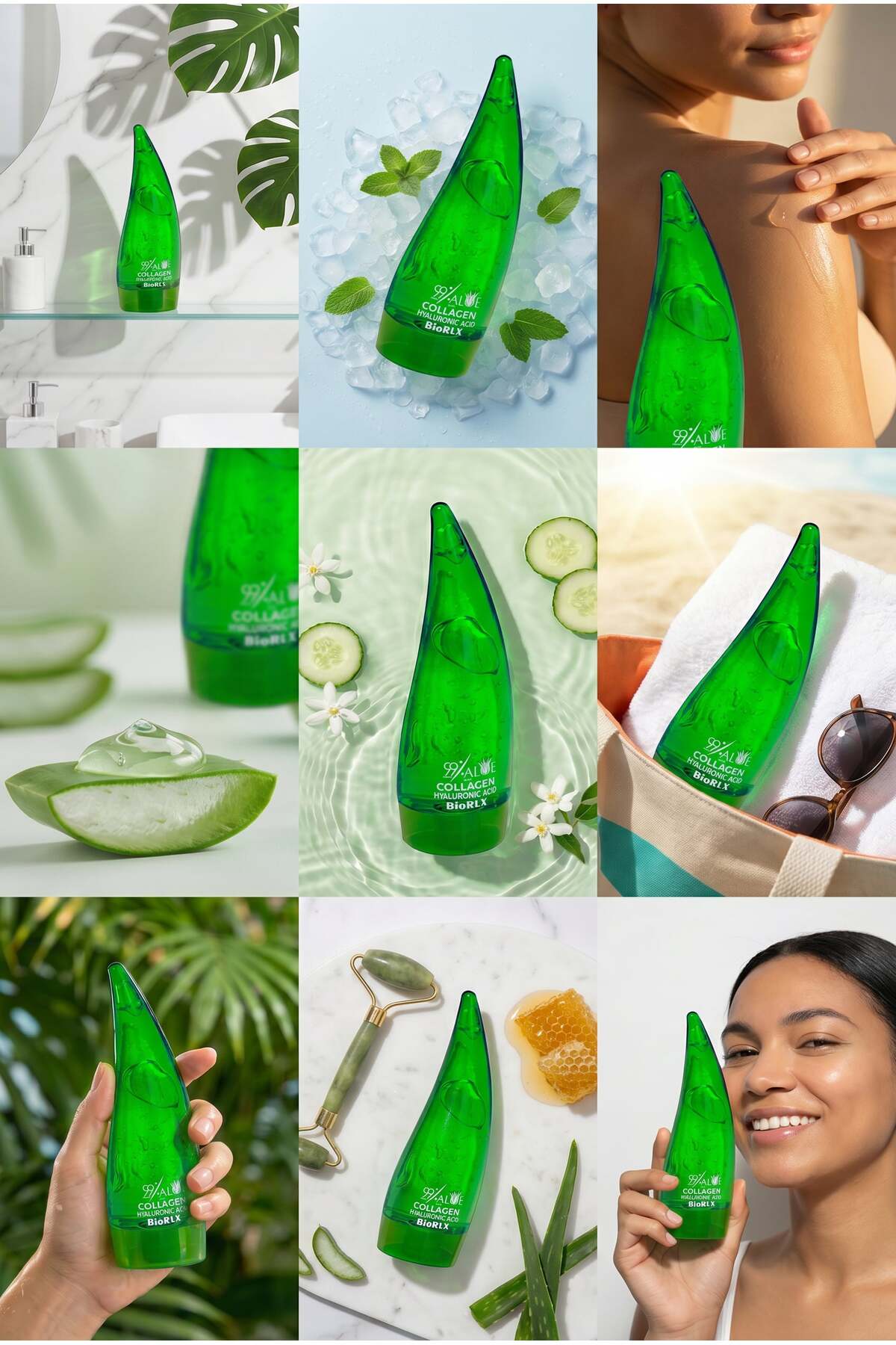 %99 Aloe Vera Jeli, Kolajen Ve Hyaluronik Asit 50ml /Yüz, Vücut ve Saç Bakımı — BIORLX50ML — تصویر 5 از 5