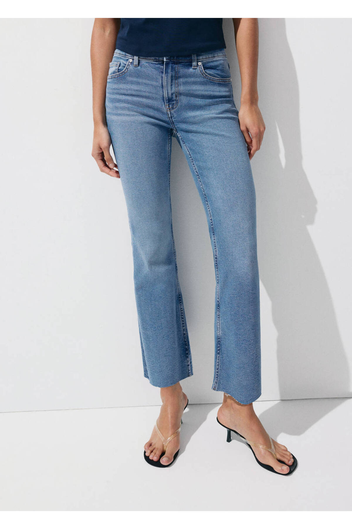 Sienna flare crop jean pantolon
