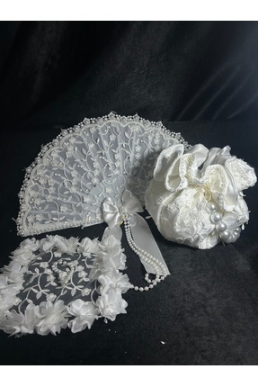 Bridal Luxe Premium gelin çantası ve gelin yelpazesi