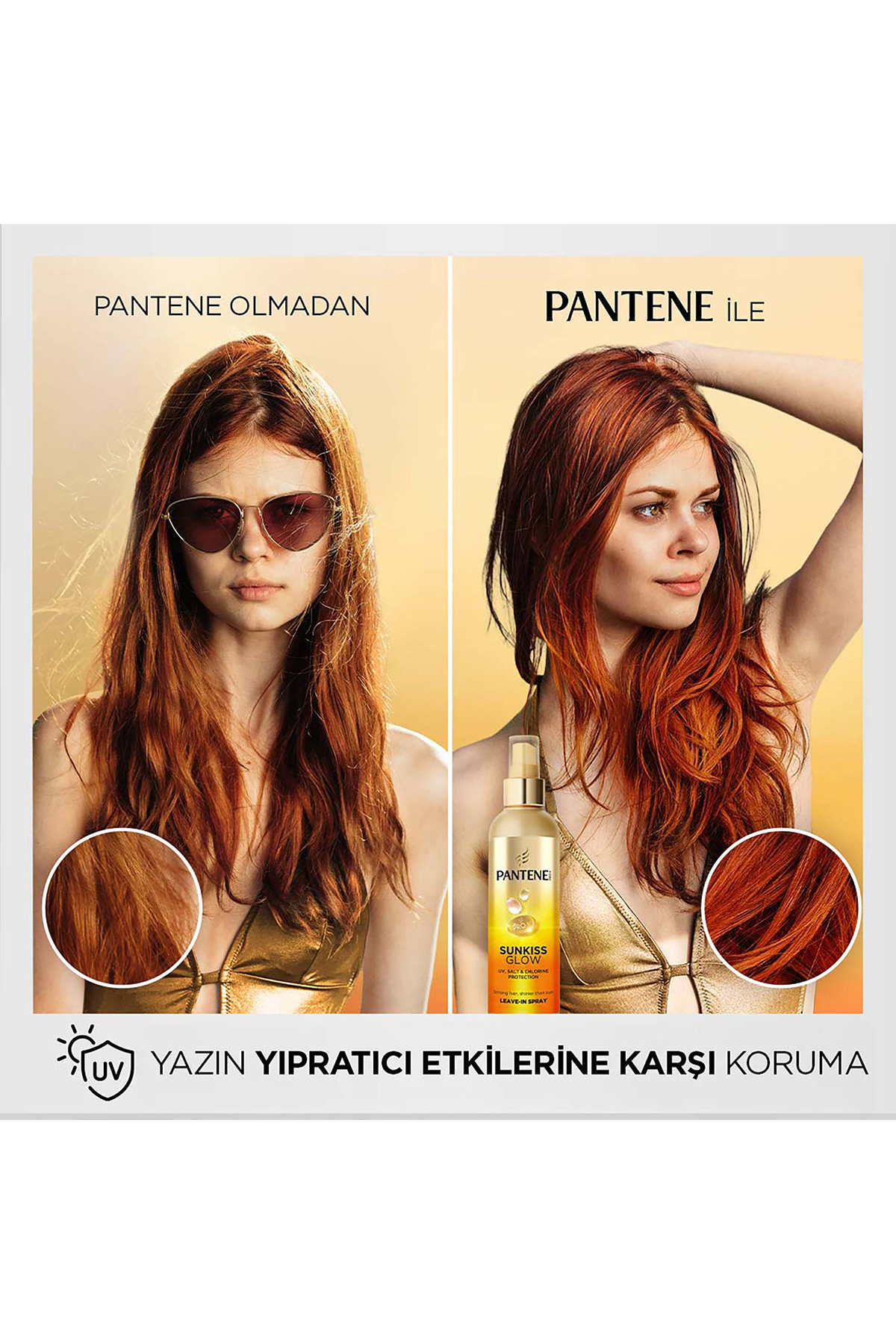 Pro-V Sunkiss Glow, Güneş ve Klor Koruyucu Durulanmayan Saç Spreyi 200ML x 2 — 8681003005104 — تصویر 5 از 7