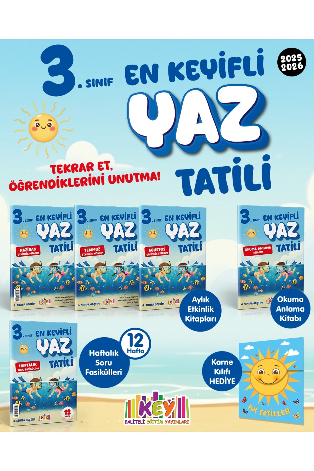 Kaliteli Eğitim Yayınları KEY YAYINLARI 3. Sınıf En Keyifli Yaz