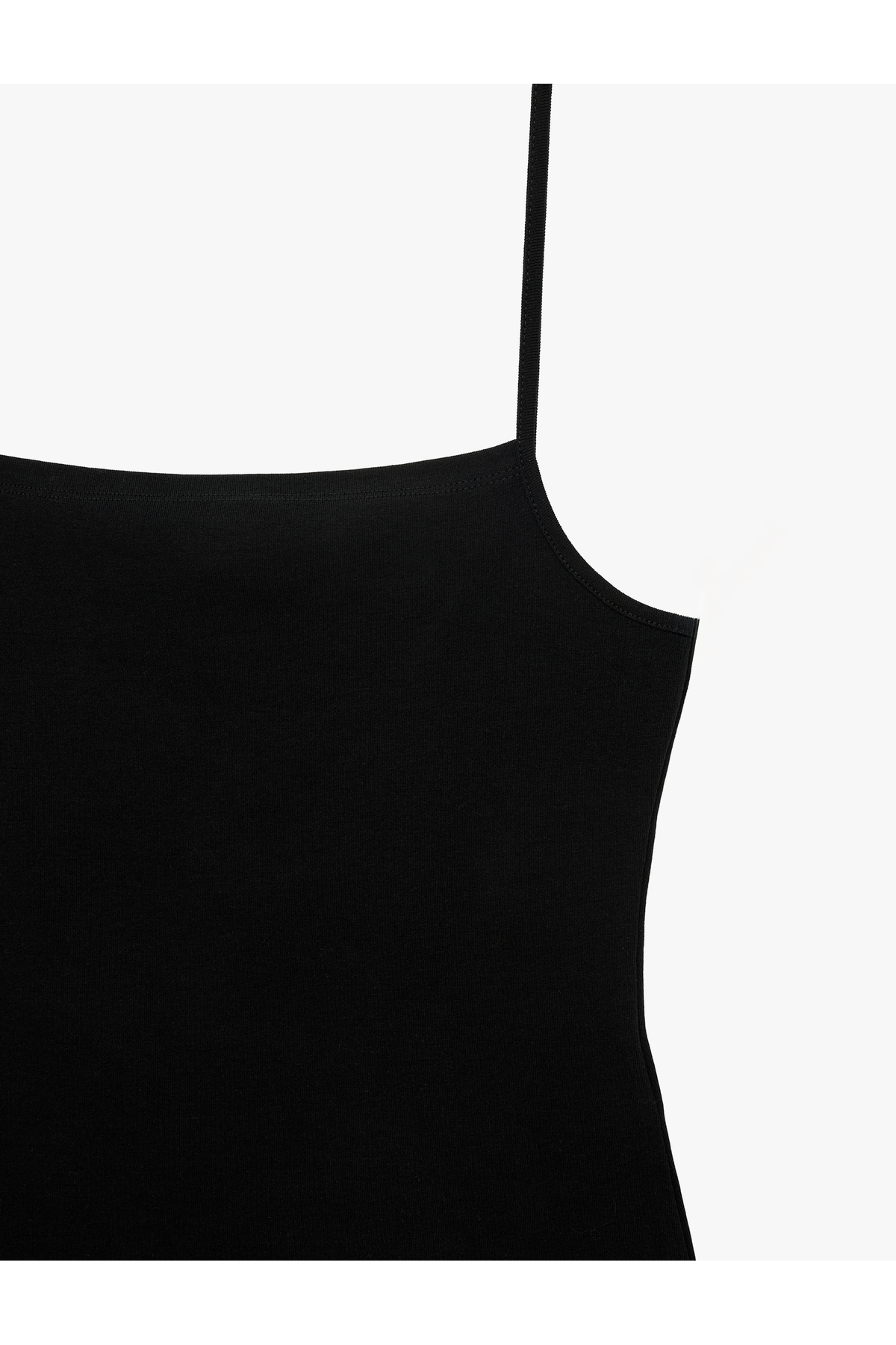 Koton Pamuklu Ribanalı Slim Fit Kare Yaka İp Askılı Atlet Bluz görsel 7