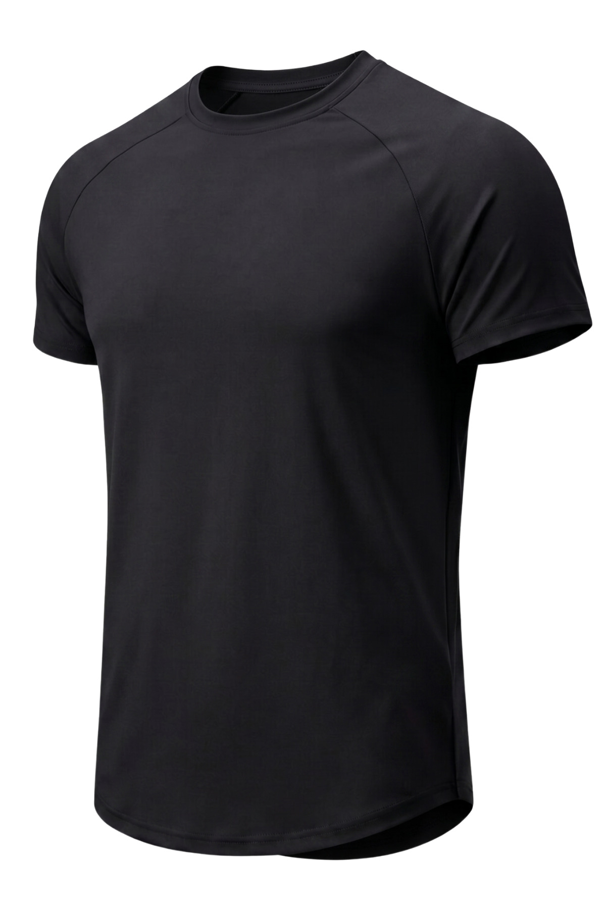 Men's Sports T-Shirt Fitness Training T-Shirt Oval Cut Lycra Single Jersey Reglan Sleeve
