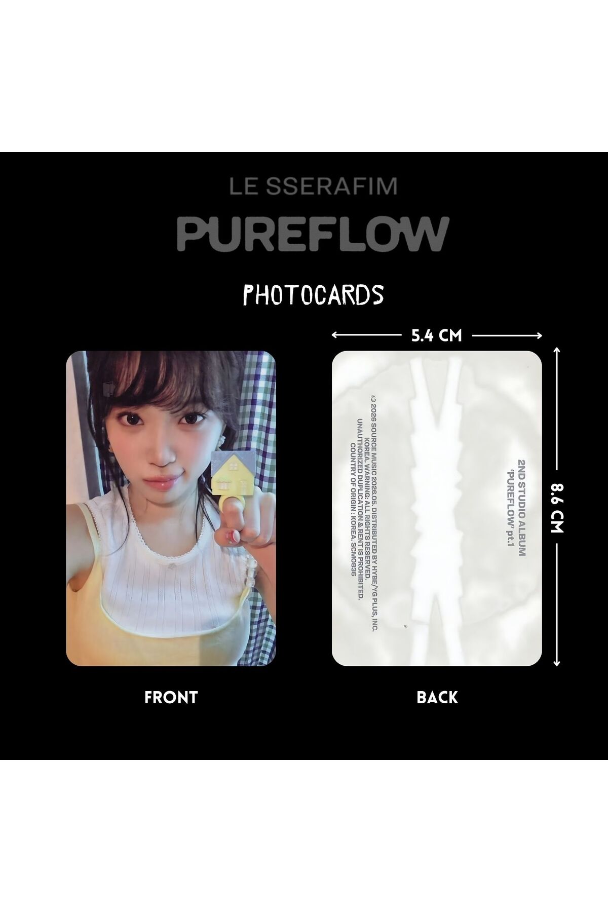 Kpop Dünyasi LE SSERAFIM '' Pureflow '' Photocards Set VOL 3