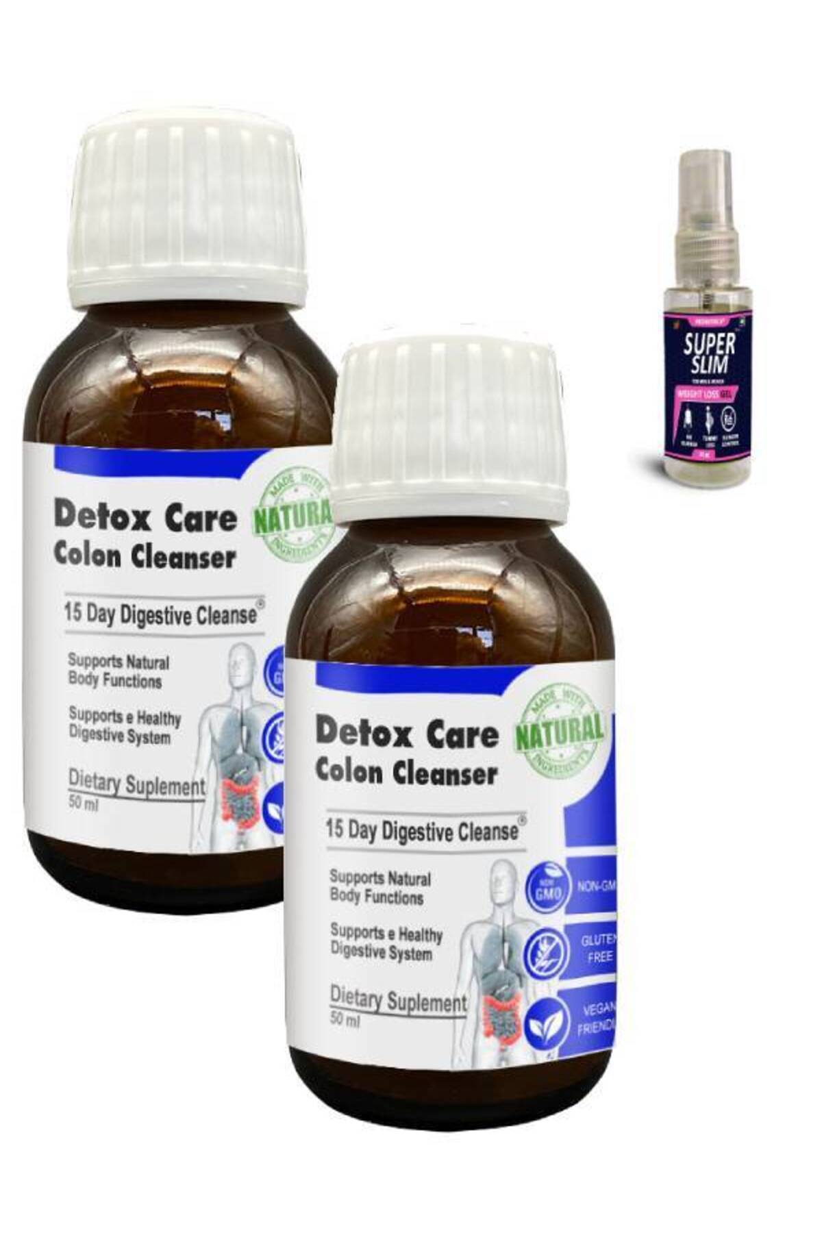 Detox Care Yeme Sonrası Ferahlık Hissi İçin Destek Şurubu 50 ml x 2 adet+Super Slım — DCCBBB-Z773663 — تصویر 2 از 3