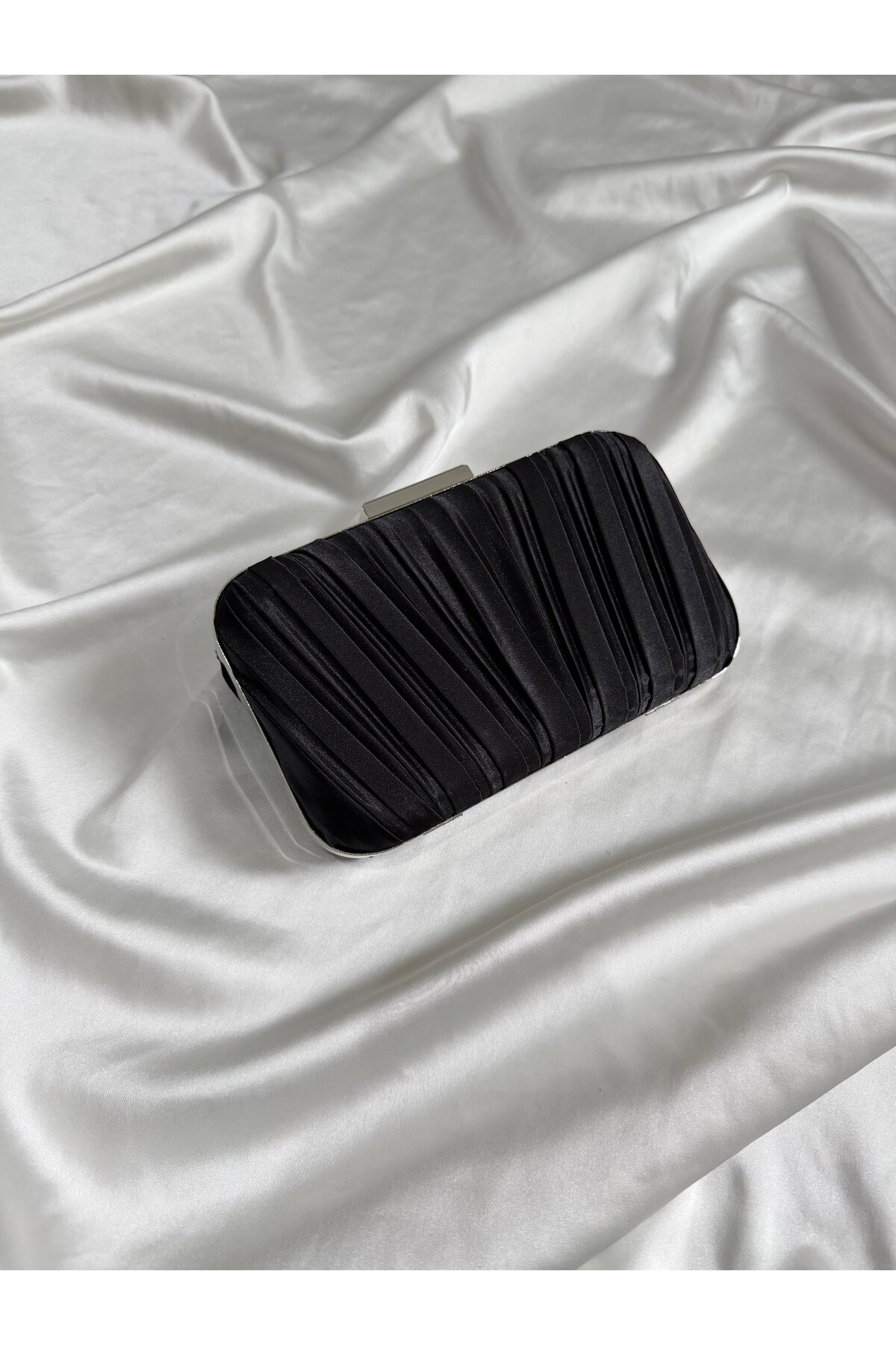 Mia Collection Pileli Model Düğün Nişan Abiye Çanta Siyah