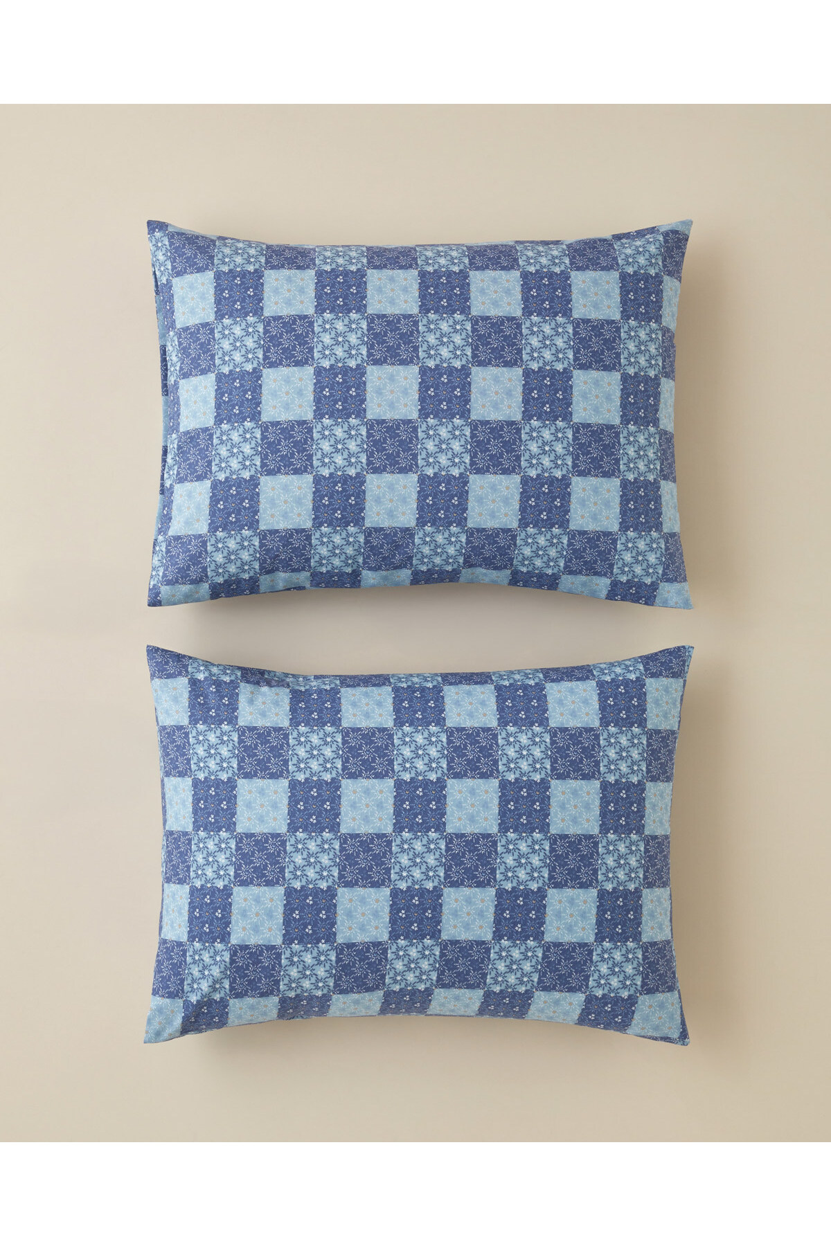 Azule Kolay Ütülenir 2'li Yastık Kılıfı 50x70 cm Mavi