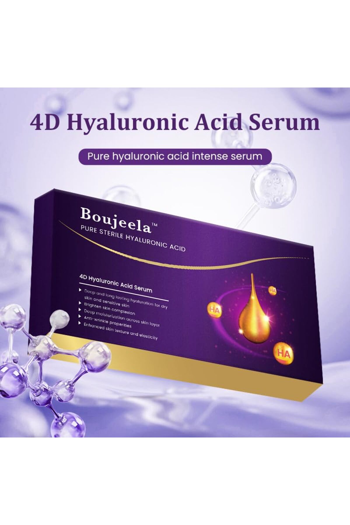 Marka Boujeela Pure Sterile 4D Hyaluronic Acid Serum Nemlendirici Ampul Seti — BH1