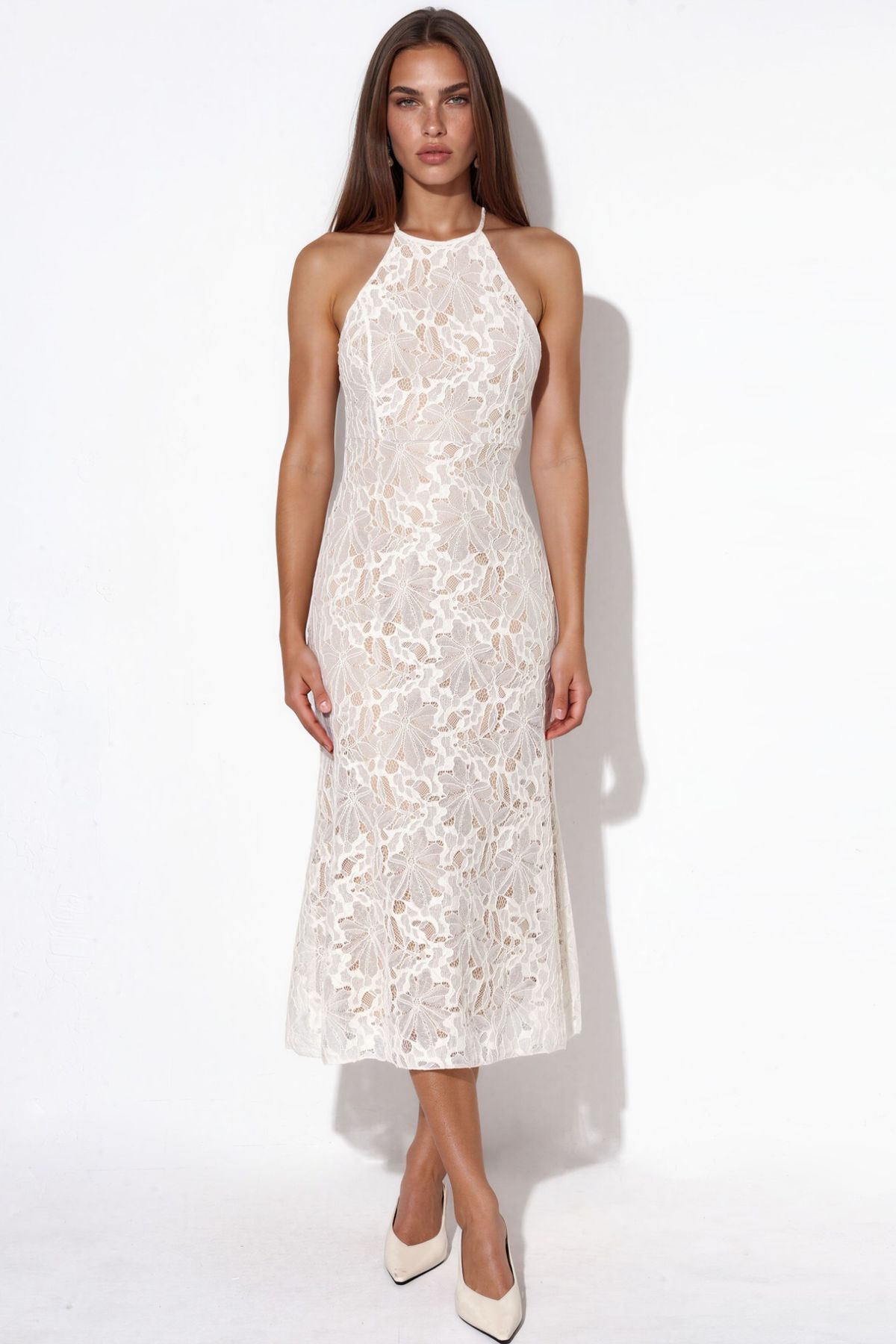 Hiccup Strappy Lace Midi Dress
