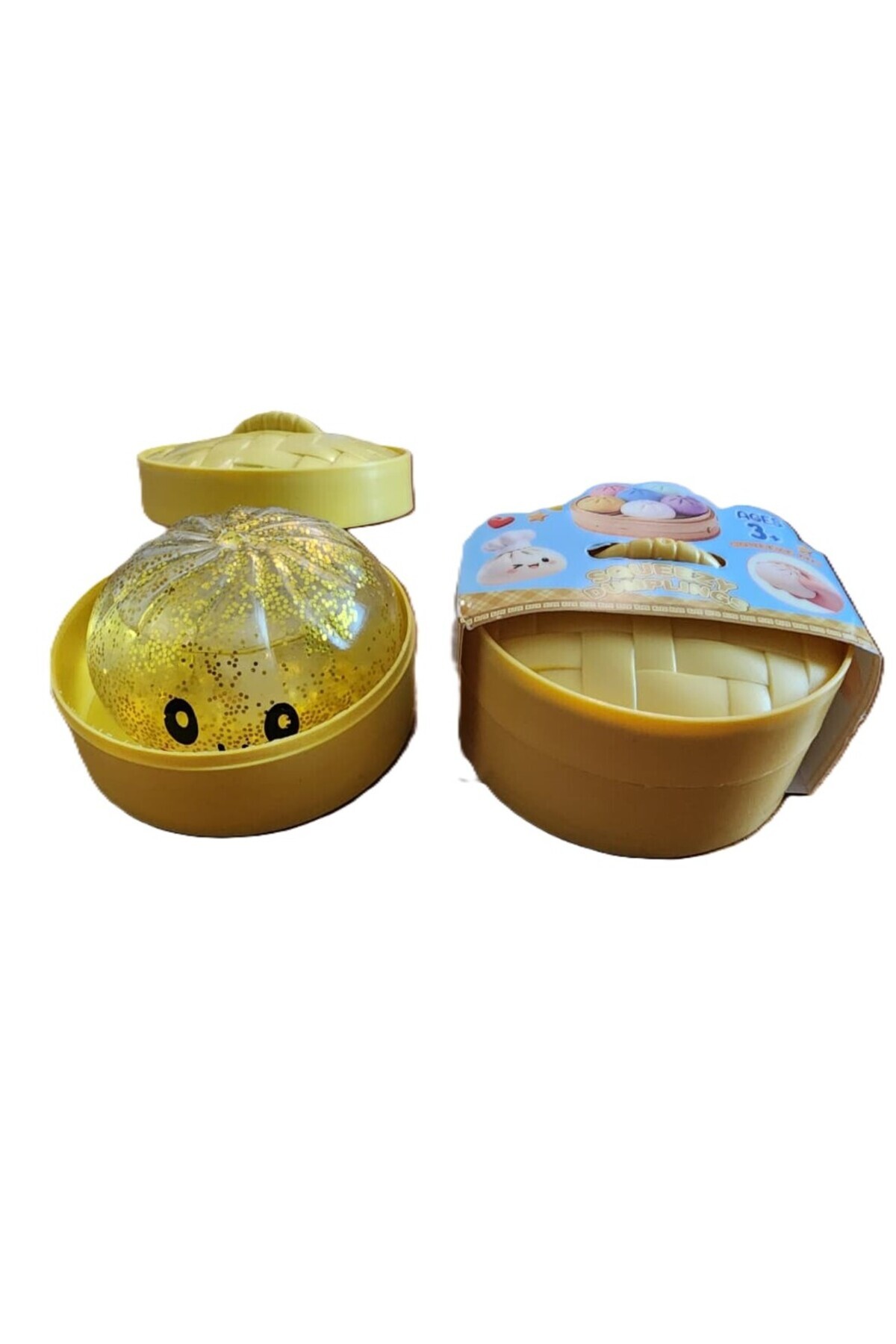 Generic Glittery Squishy Dumpling Liquid 8.5cm (Assorted Colours)