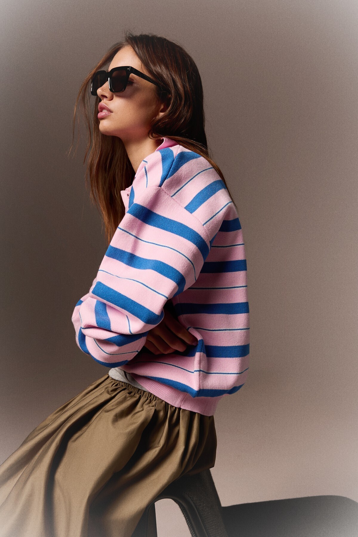 Bershka Oversize polo yaka kazak görsel 5