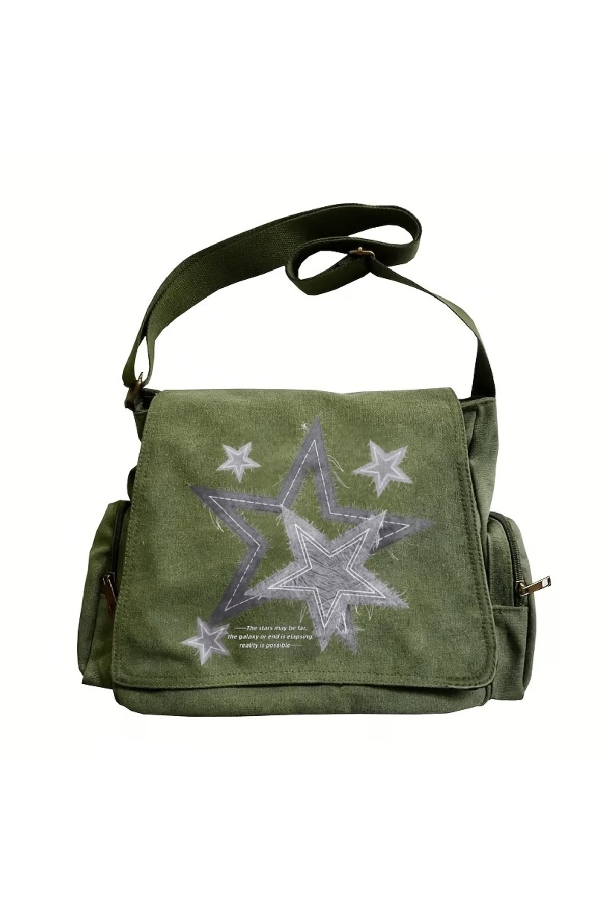 Toum Star Graffiti Baskılı Unisex Postacı Çantası