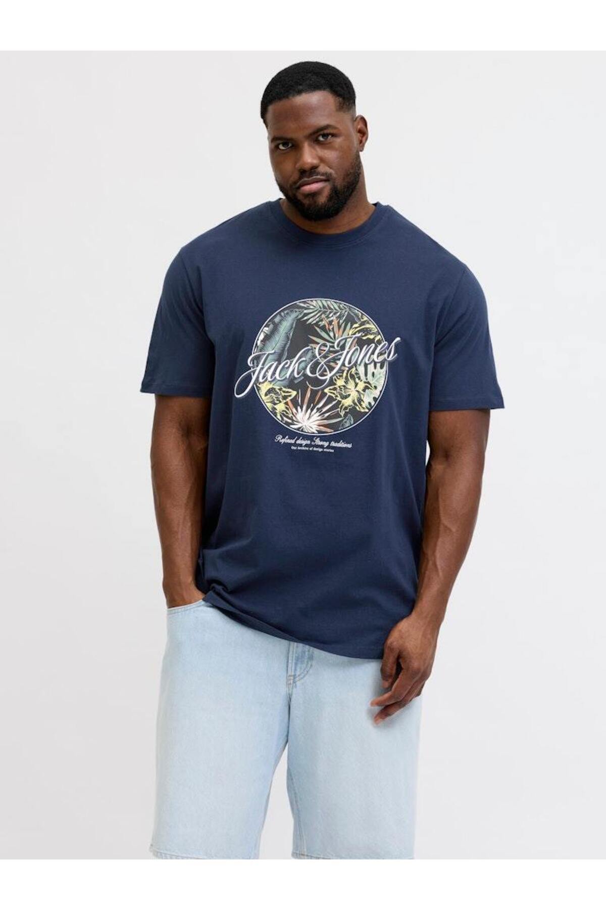 Jack & Jones JACK JONES Baskılı Büyük Beden Tişört 12295982
