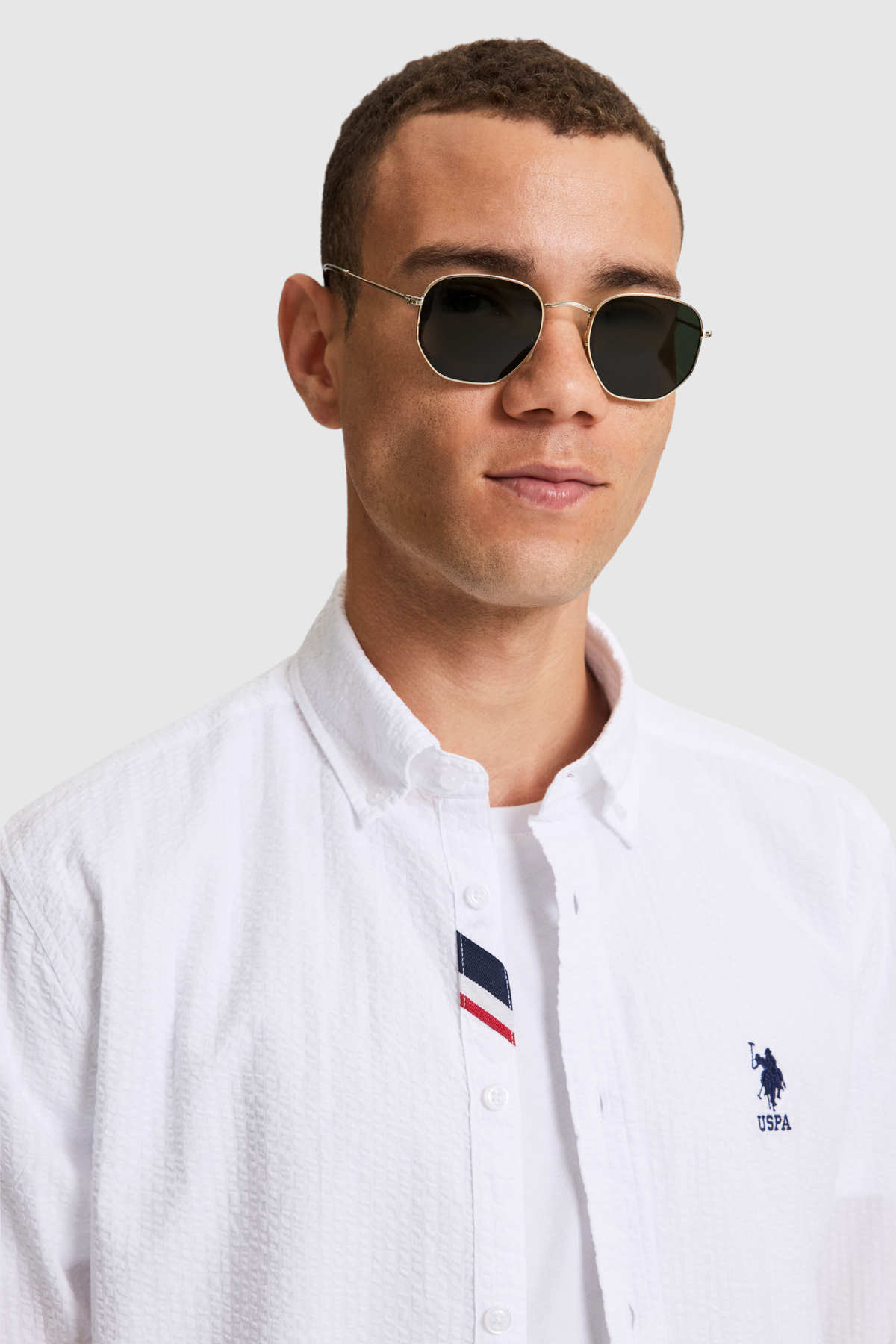 U.S. Polo Assn. Erkek Beyaz Uzun Kollu Basic Gömlek 50324638-VR013 görsel 2