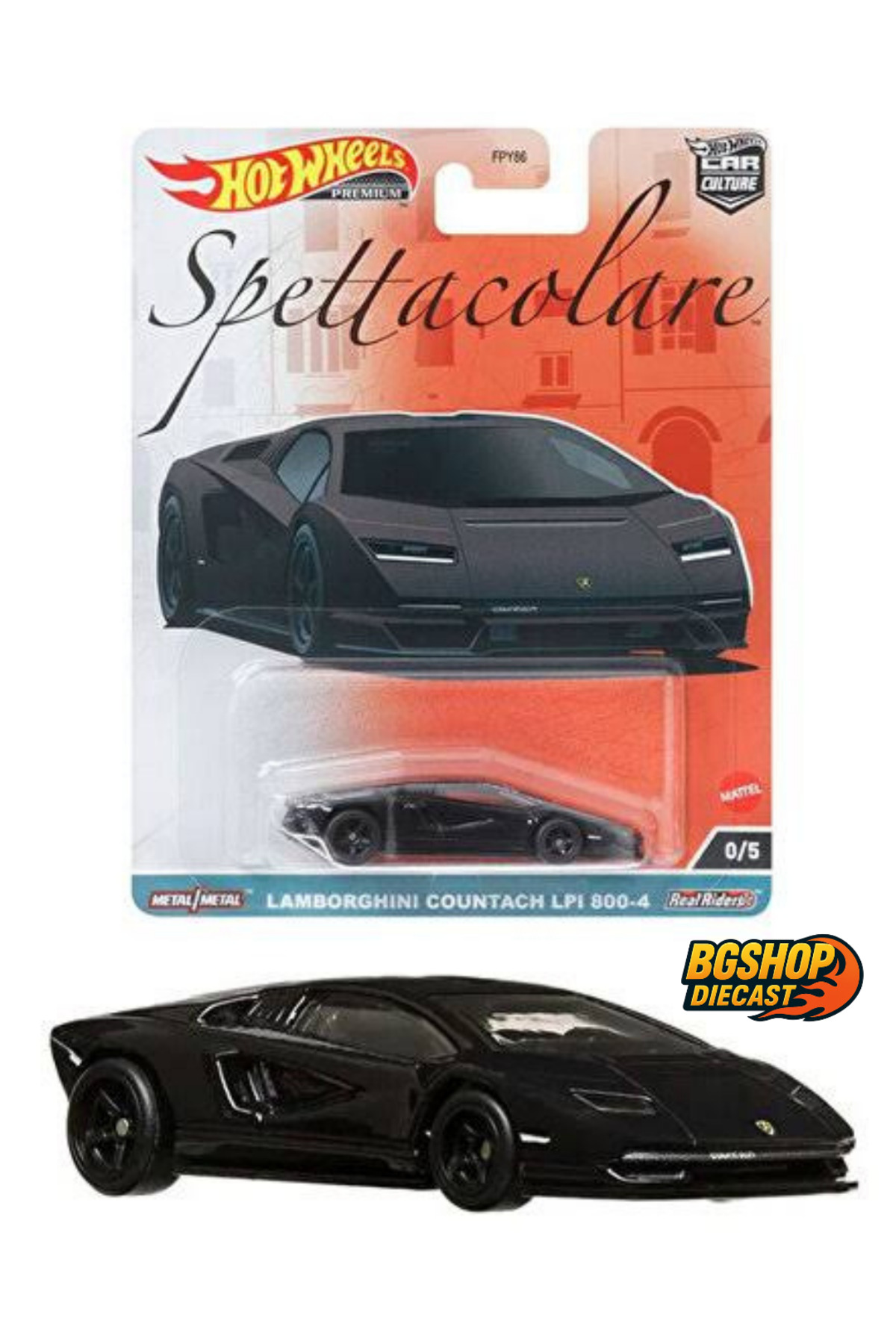 コポー　まとめ売り　5点セット HOT WHEELS Premium Lamborghini Countach LPI 800-4 Black 0/5 (CHASE