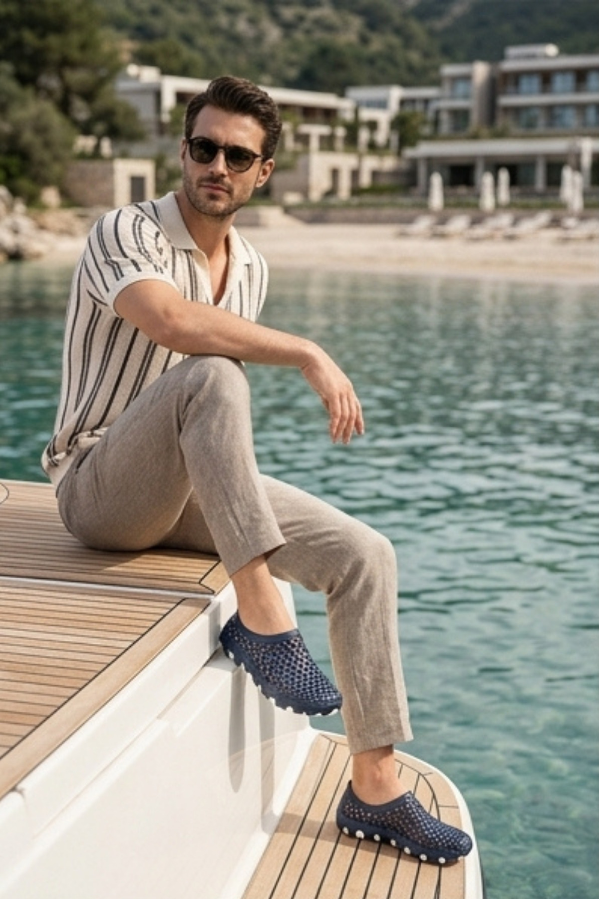 Liarca AQUA WAVE - Uniseks(36-45) Esnek Lacivert-Beyaz Deniz Ayakkabısı | Özel Kabartma Kaymaz Tabanlı, H görsel 3