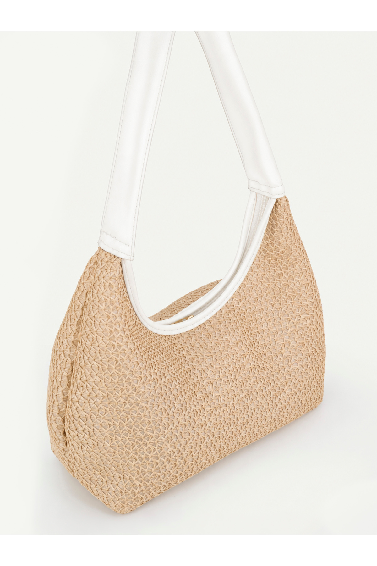 BLAZE Hasır Kadın El Kol ve Omuz Çantası Modern Minimal Hobo Çanta