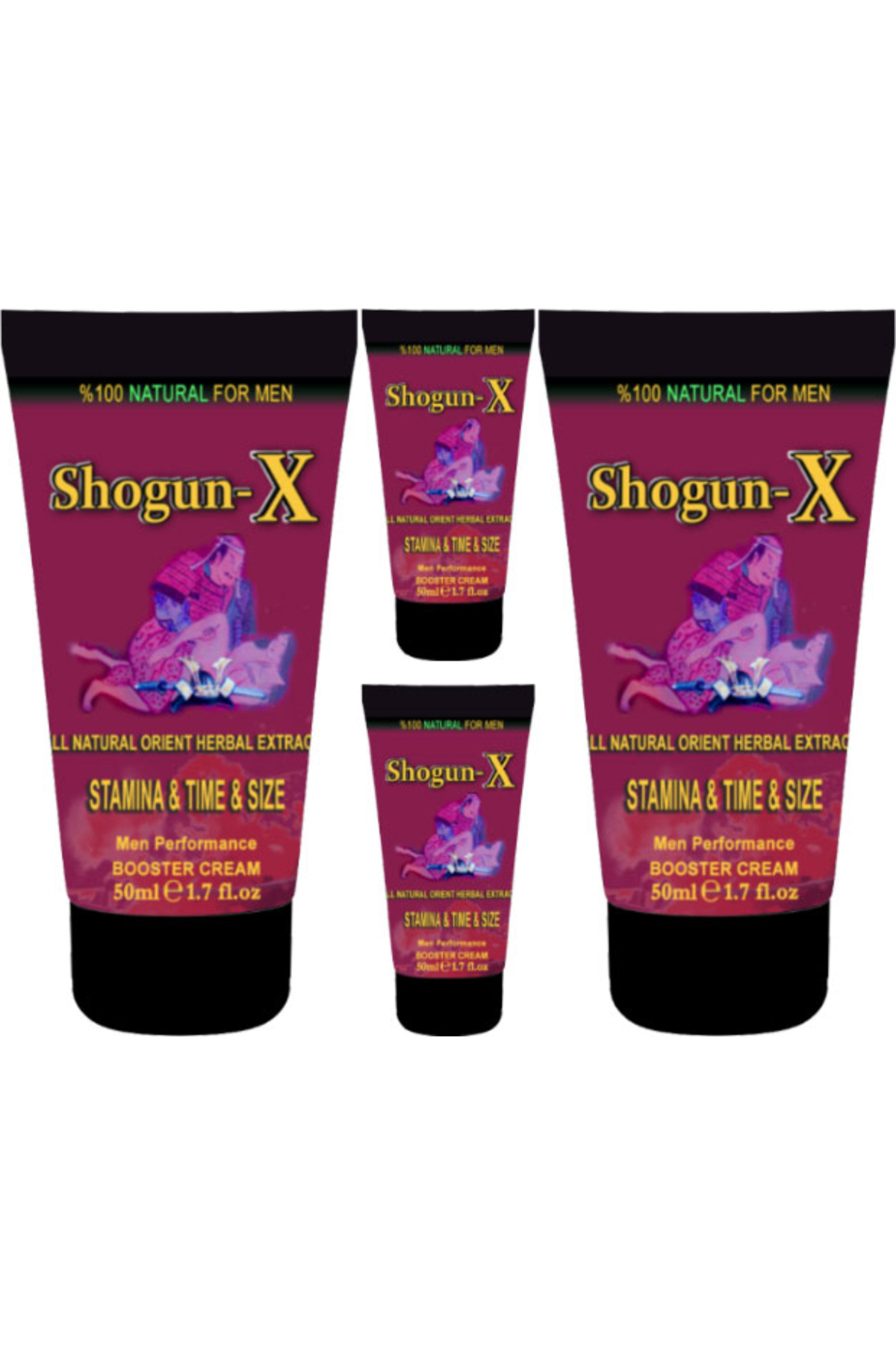 Bezos Firesx: Shogun-X Extra Size Cream 4 Adet 50ML Erkeklere Boostenlargetime Krem — GU-EYF-13450-NIDA01