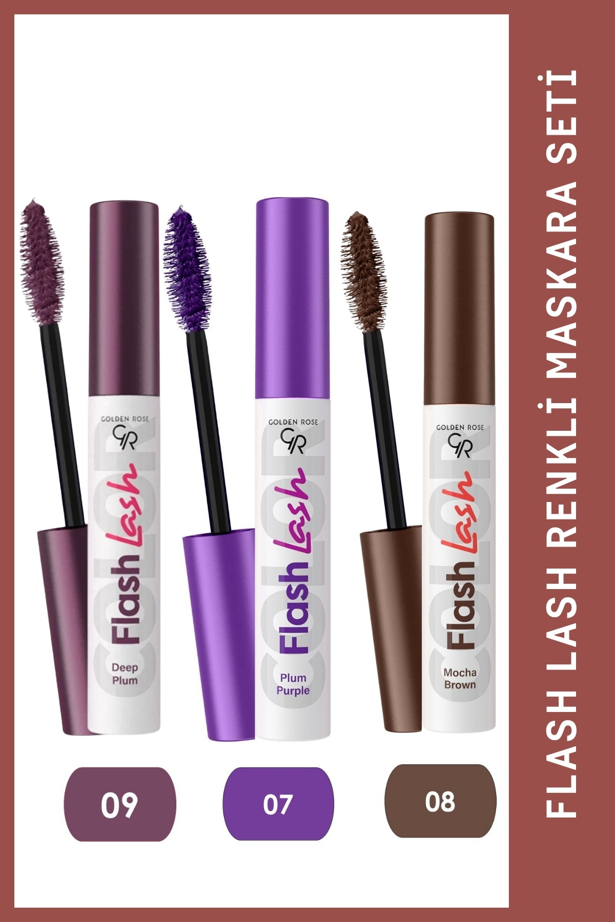 Golden Rose Flash Lash Renkli Maskara Seti No:09-07-08