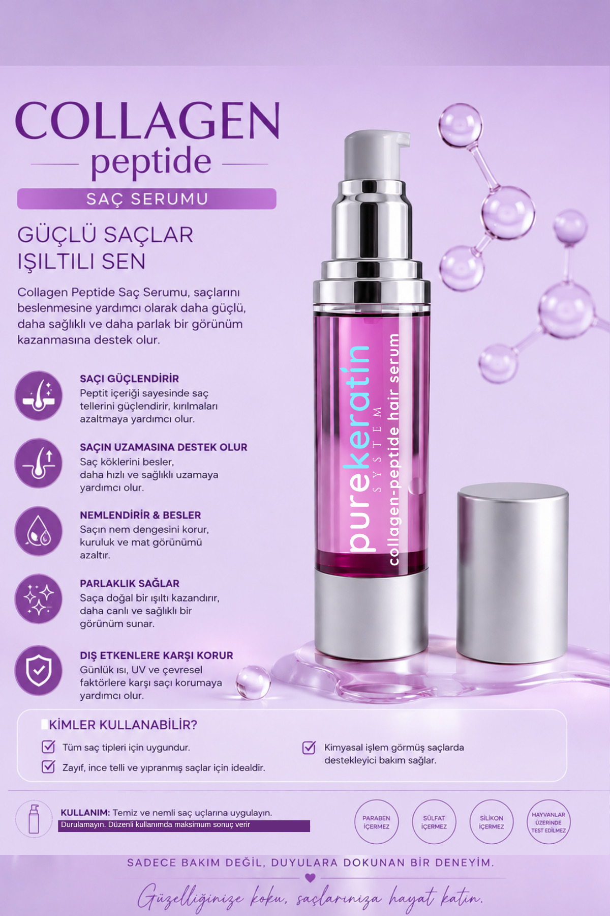 Collagen-Peptide Saç Serumu — PKC001 — تصویر 5 از 5