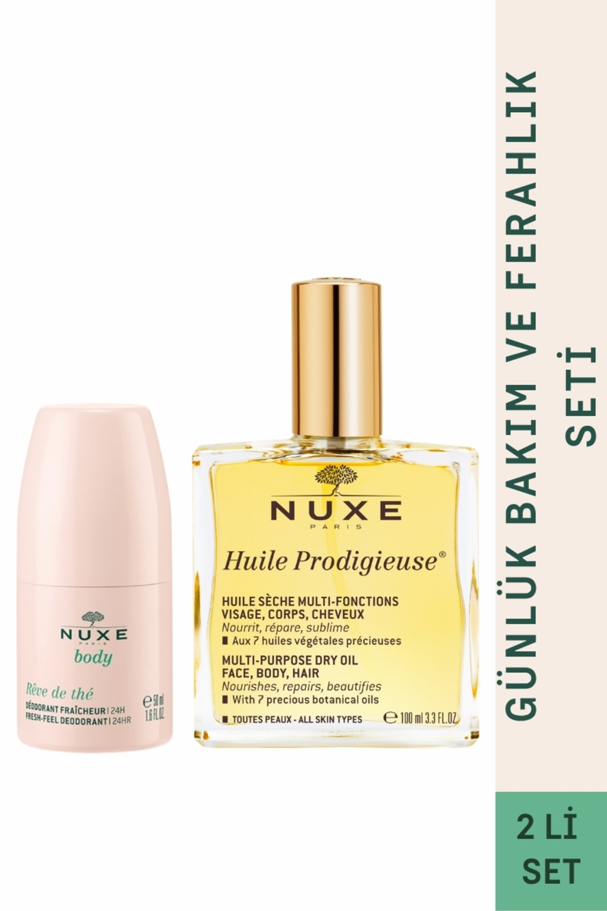 Nuxe Günlük Bakım ve Ferahlık Seti (Besleyici Kuru Yağ + Deodorant) — NUXE110