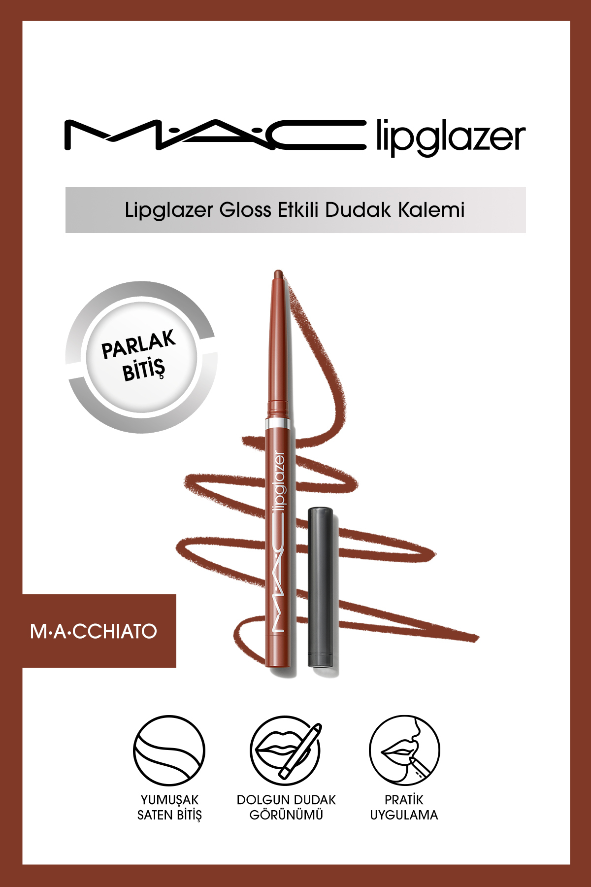 M.A.C Lipglazer Gloss Etkili Dudak Kalemi - M·A·Chiato — قهوه‌ای 137547