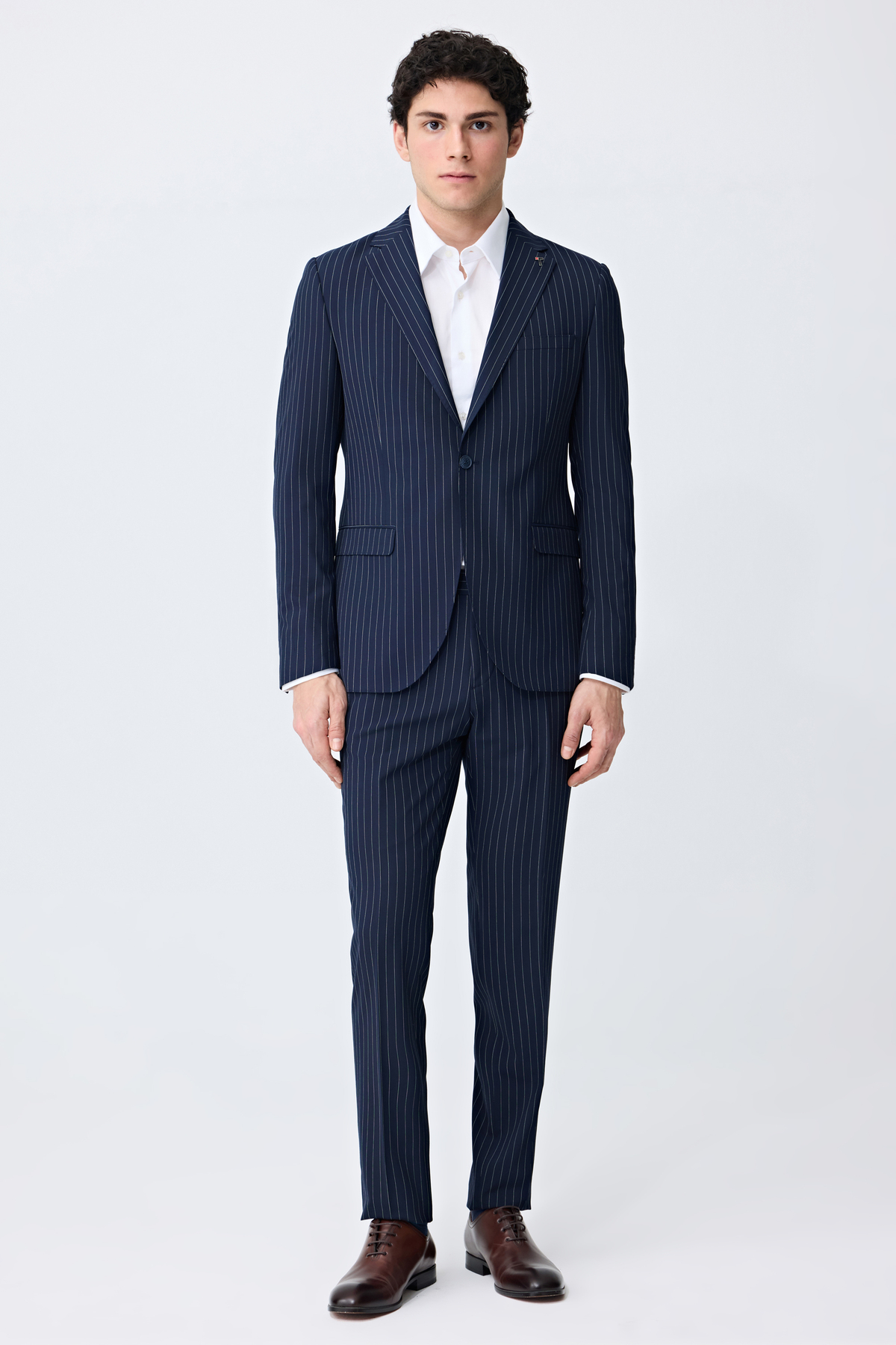 Tween Slim Fit Lacivert Çizgili Takim Elbise — سرمه‌ای 6TF05KV09511M