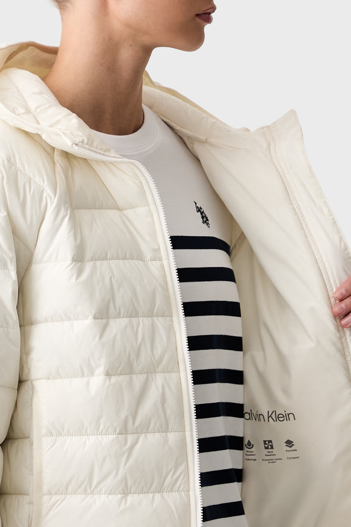Calvin Klein Kapitoneli Regular Fit Kapüşon Yaka Mont LV047G505GYAS MONT LV047G505G YAS görsel 4