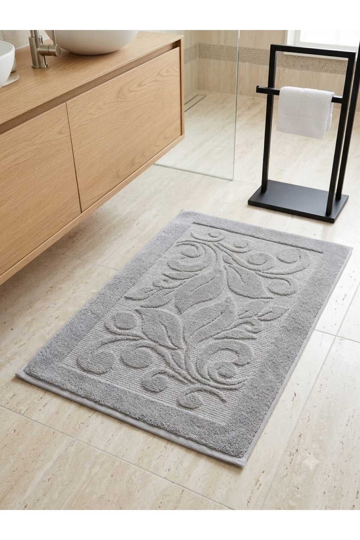 New Cotton Home 50x70 cm floral Premium %100 Pamuk Jakarlı lavabo Banyo Ayak Havlusu | Yüksek su Emici ultra konfor