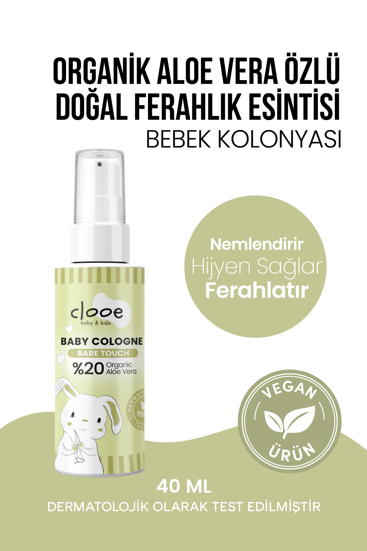 Vegan Bebek Kolonyası Seti Organik Aloe Vera Özlü Karma Paket 8x40ml — PKA054 — تصویر 2 از 8