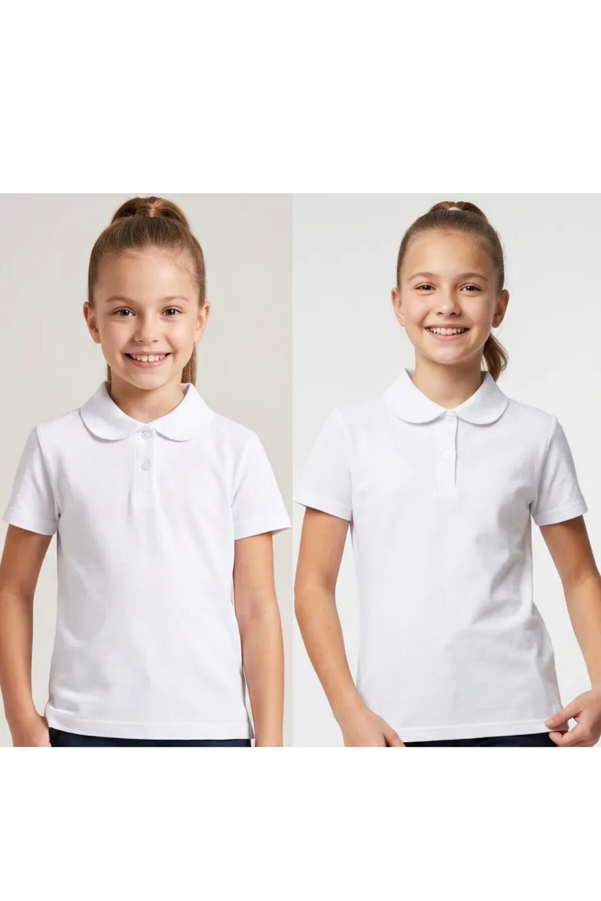 MODANINO Girl's 2-Pack T-Shirts 100% Cotton & School Style 5-16 Age 12723at