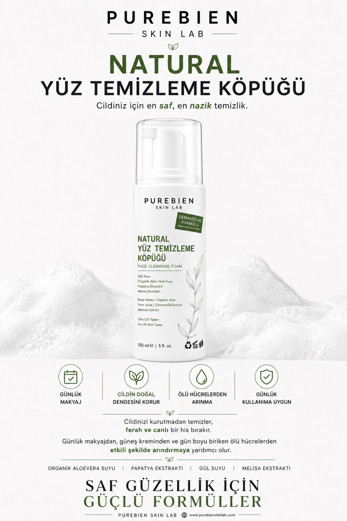Natural Yüz Temizleme Köpüğü | 150ml — köpük — تصویر 7 از 7