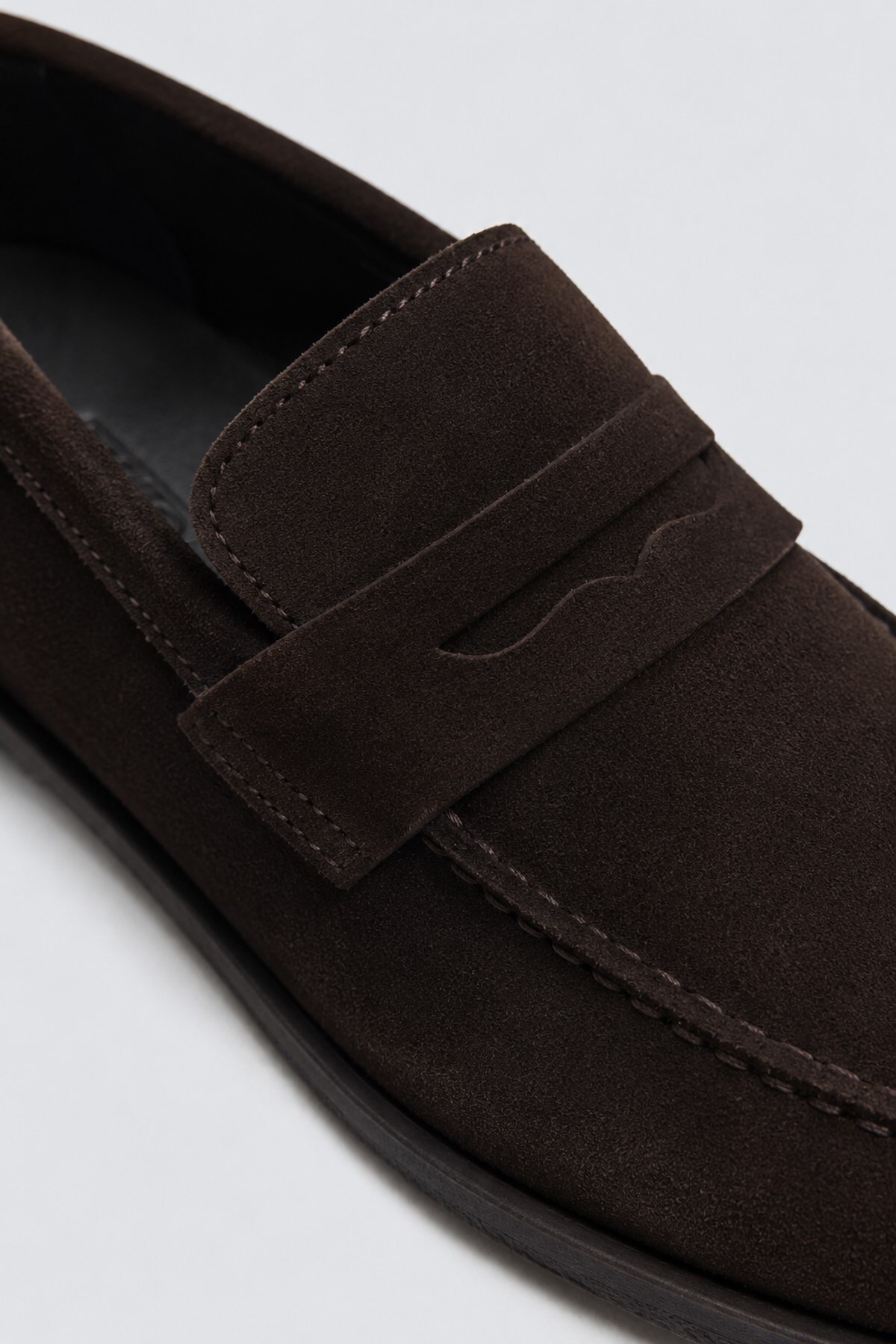 Antioch Kahve %100 Süet İnce Taban Loafer görsel 2