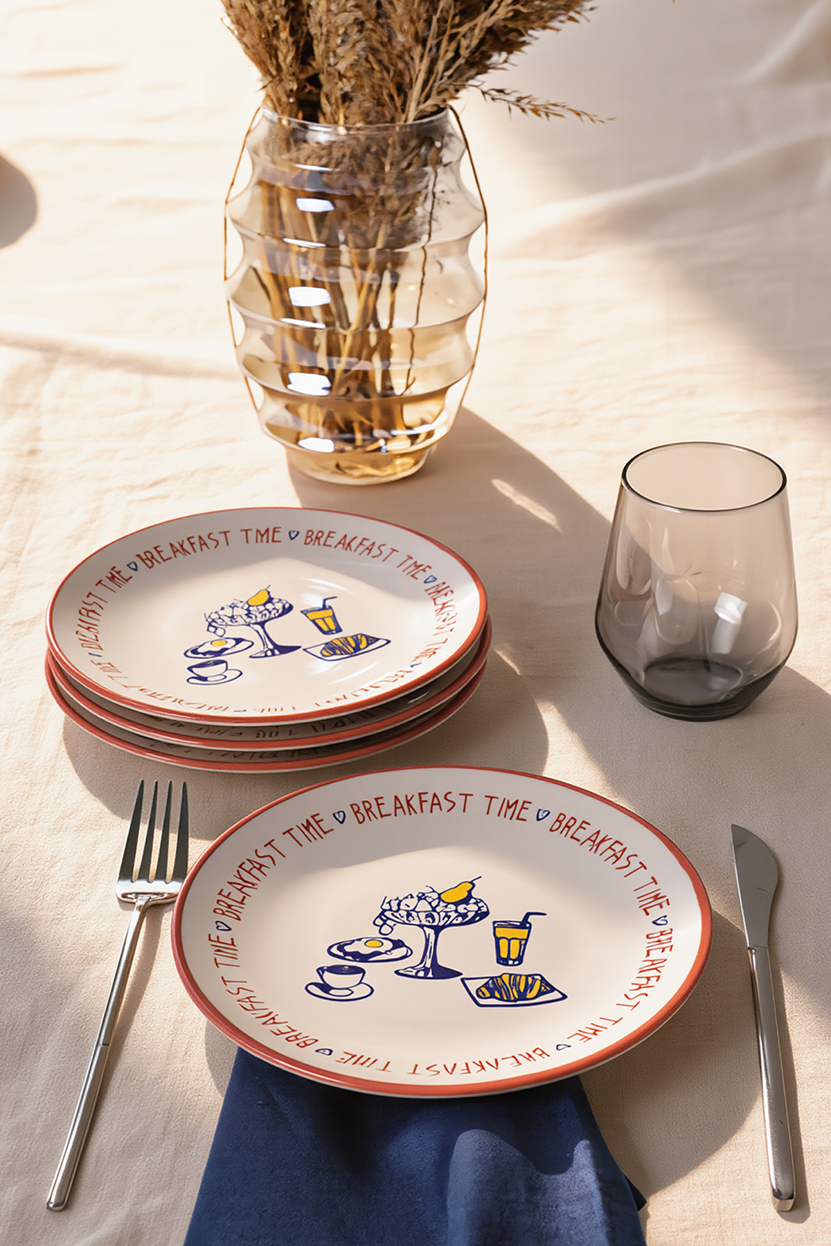 Keramika Breakfast Time Pasta Plate 20 cm 4 Pieces 23454