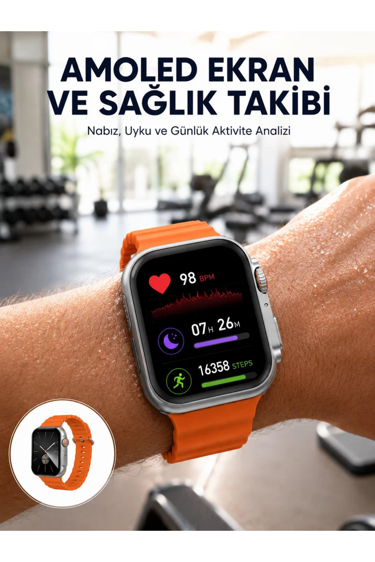 Akıllı Saat Unısex Zarif Görünümlü Titanyum Kasa Amoled Ekran Müzik Dinleme Yeni Nesil