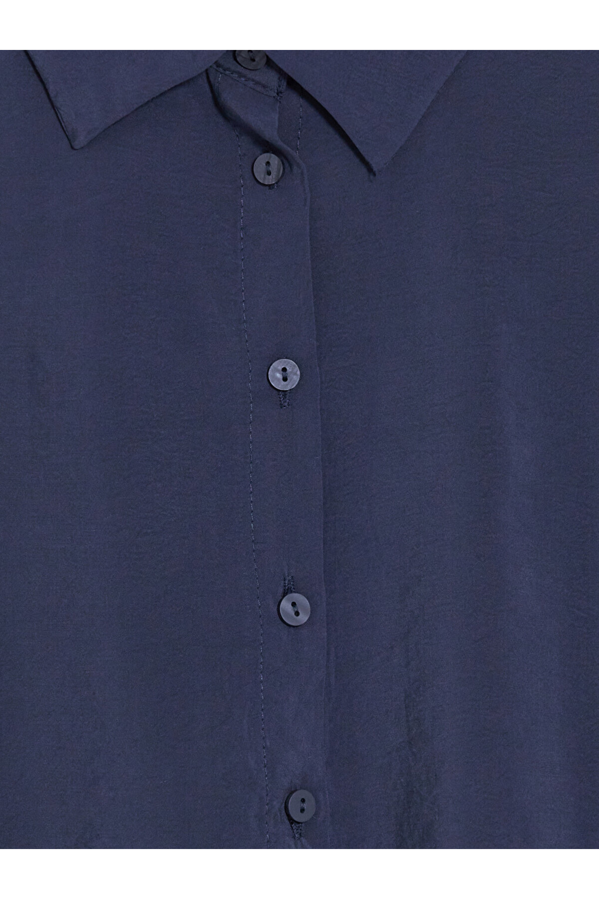 LC Waikiki Lacivert Oversize Modal Karışımlı Kadın Gömlek Tunik görsel 2