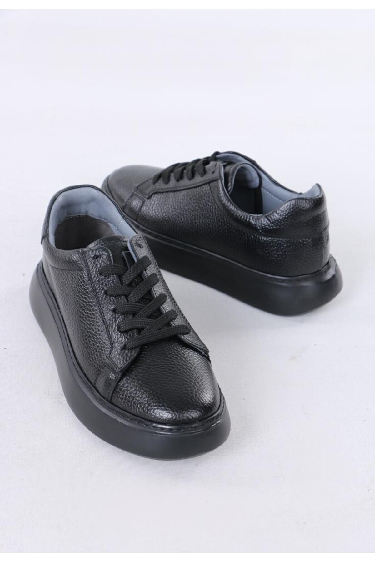 TROVIX Premium Siyah Erkek Sneaker, %100 Hakiki Deri, Siyah EVA Taban görsel 3