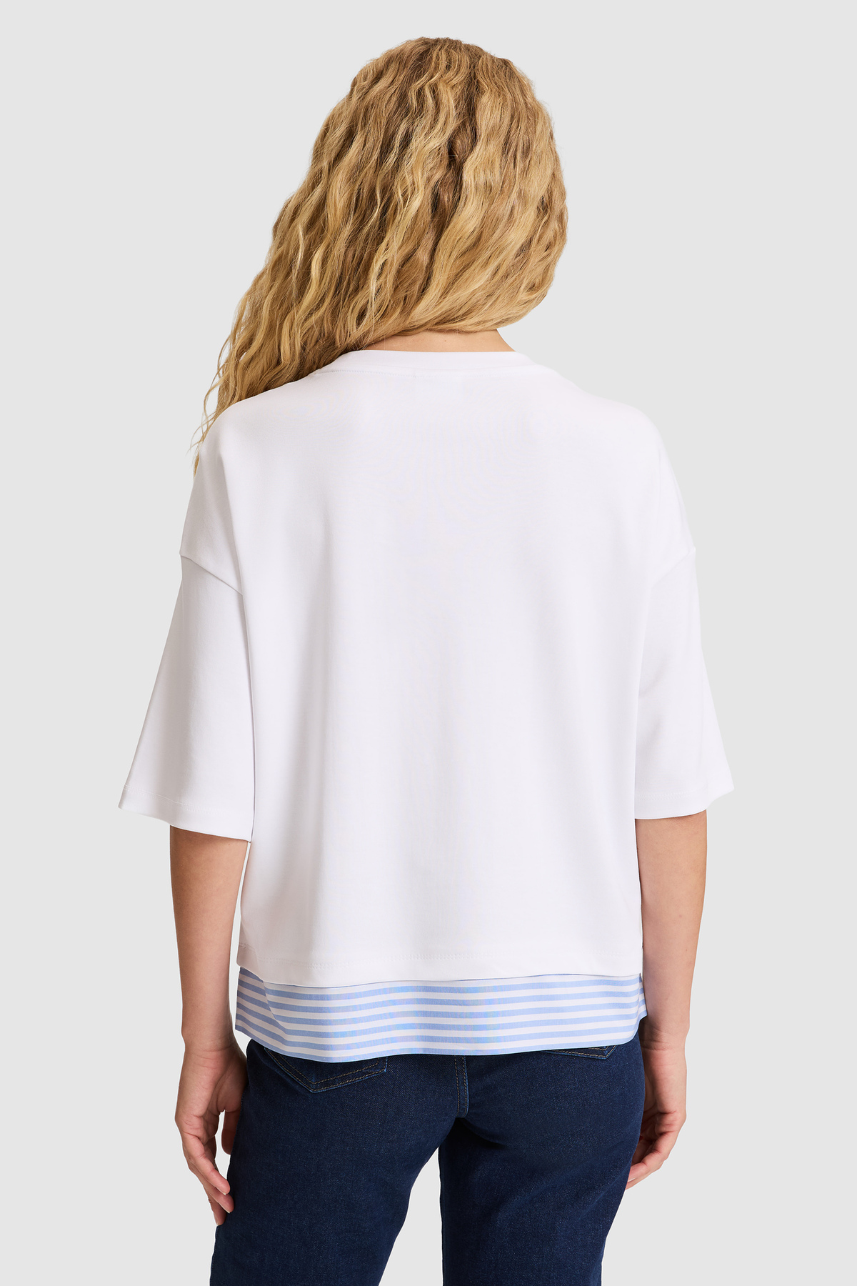 U.S. Polo Assn. Kadın Beyaz Bisiklet Yaka Tişört 50323464-VR013 görsel 5