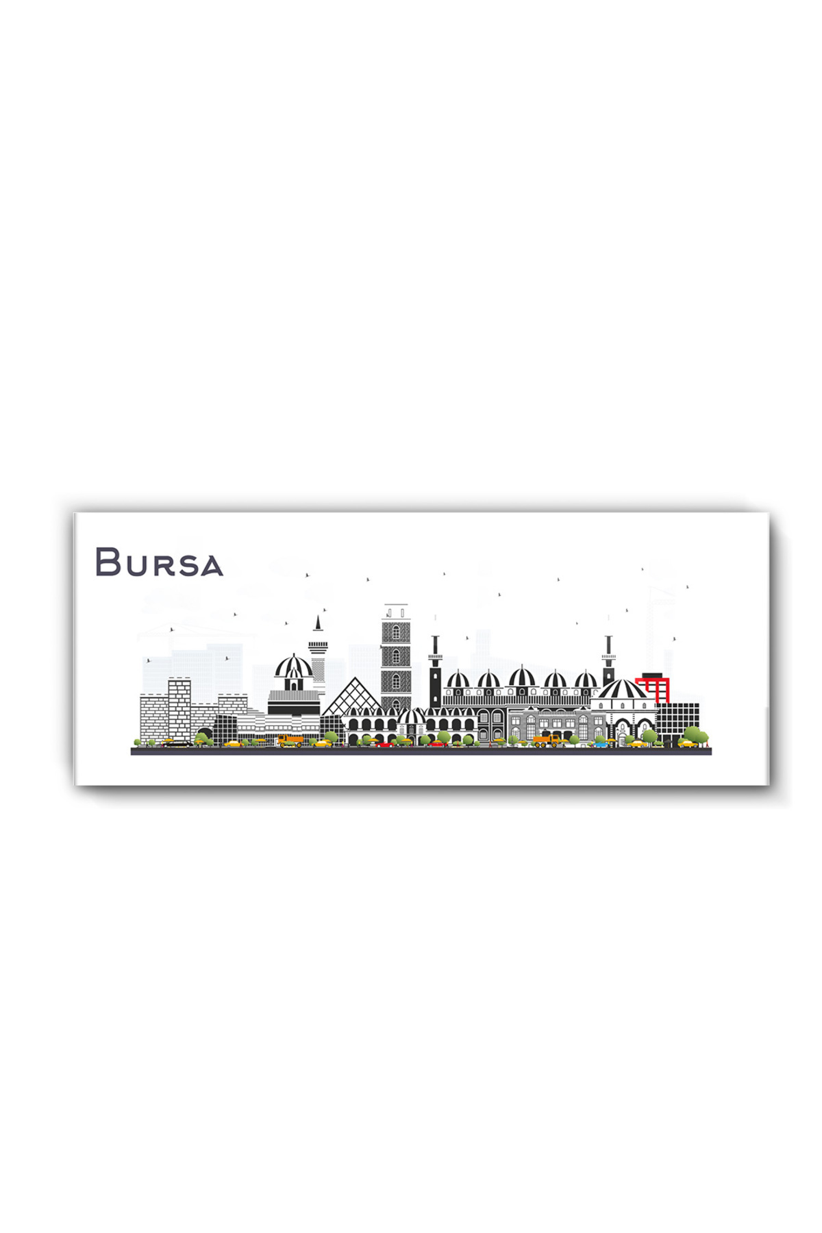 Cam Tablo Bursa Şehir Silüeti ve Tarihi Yapılar – Ev Dekorasyonu, Ofis Dekorasyonu
