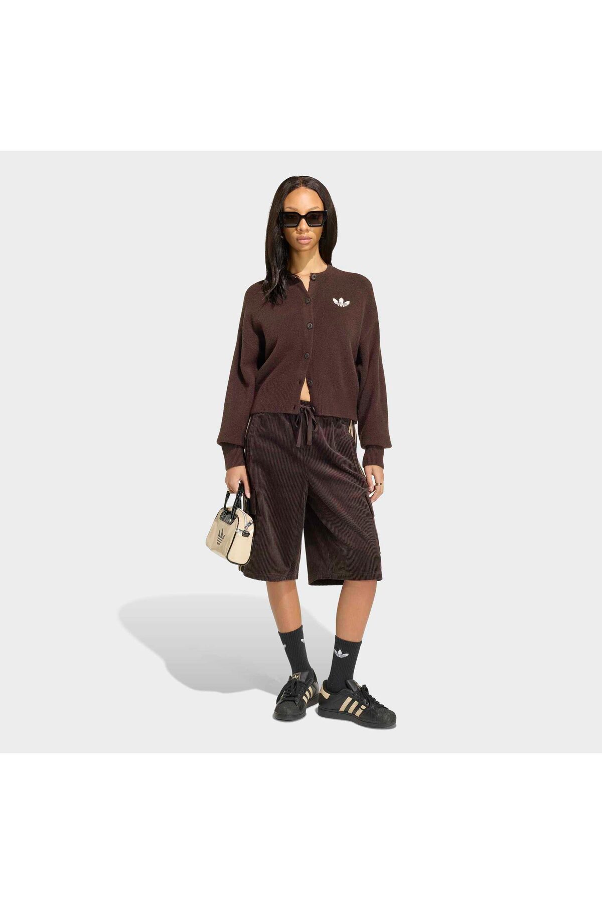 adidas Essentials Knit Kadın Kahverengi Hırka (IA4455) görsel 3