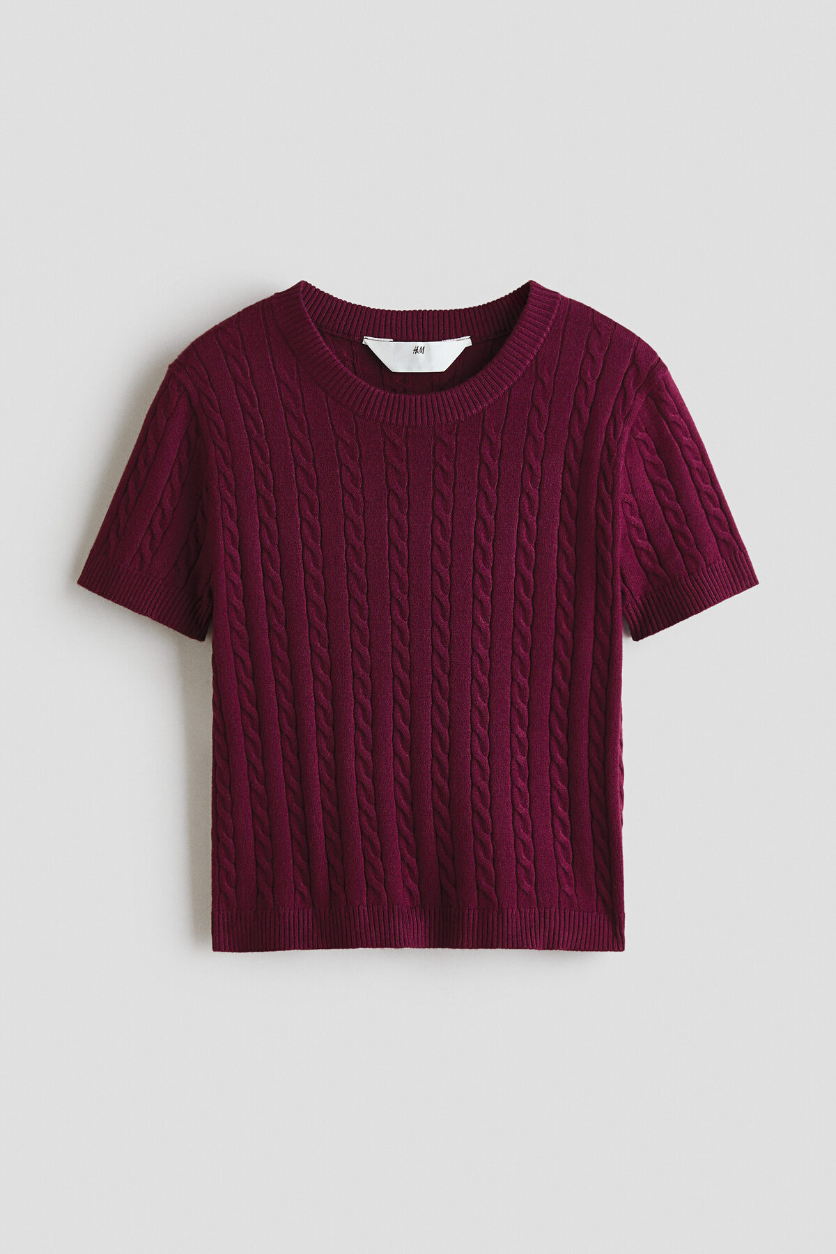 تاپ کوتاه بافته اچ اند ام تی شرت H&M