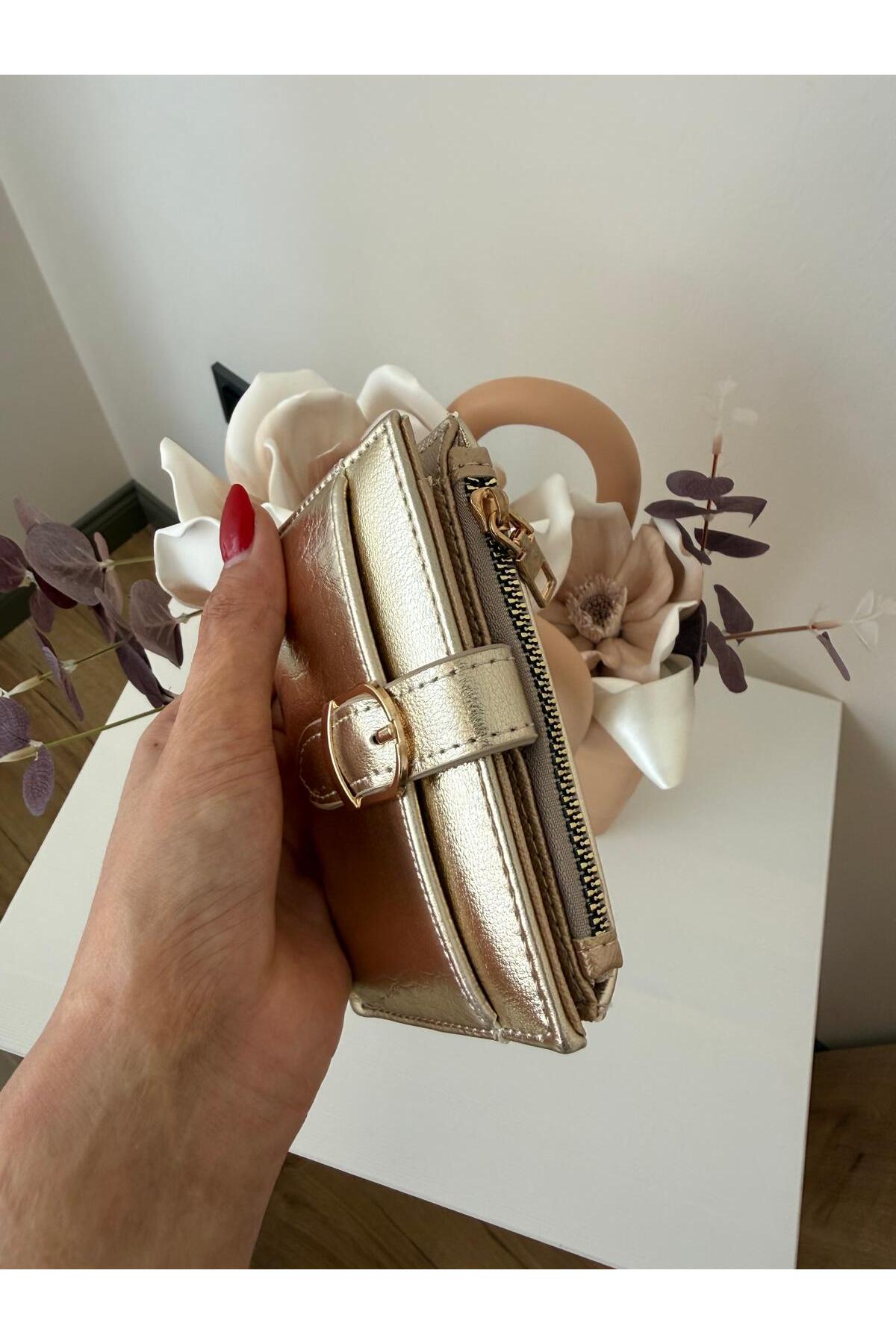 lalettobags Kadın Gold Toka Detaylı Cüzdan görsel 3