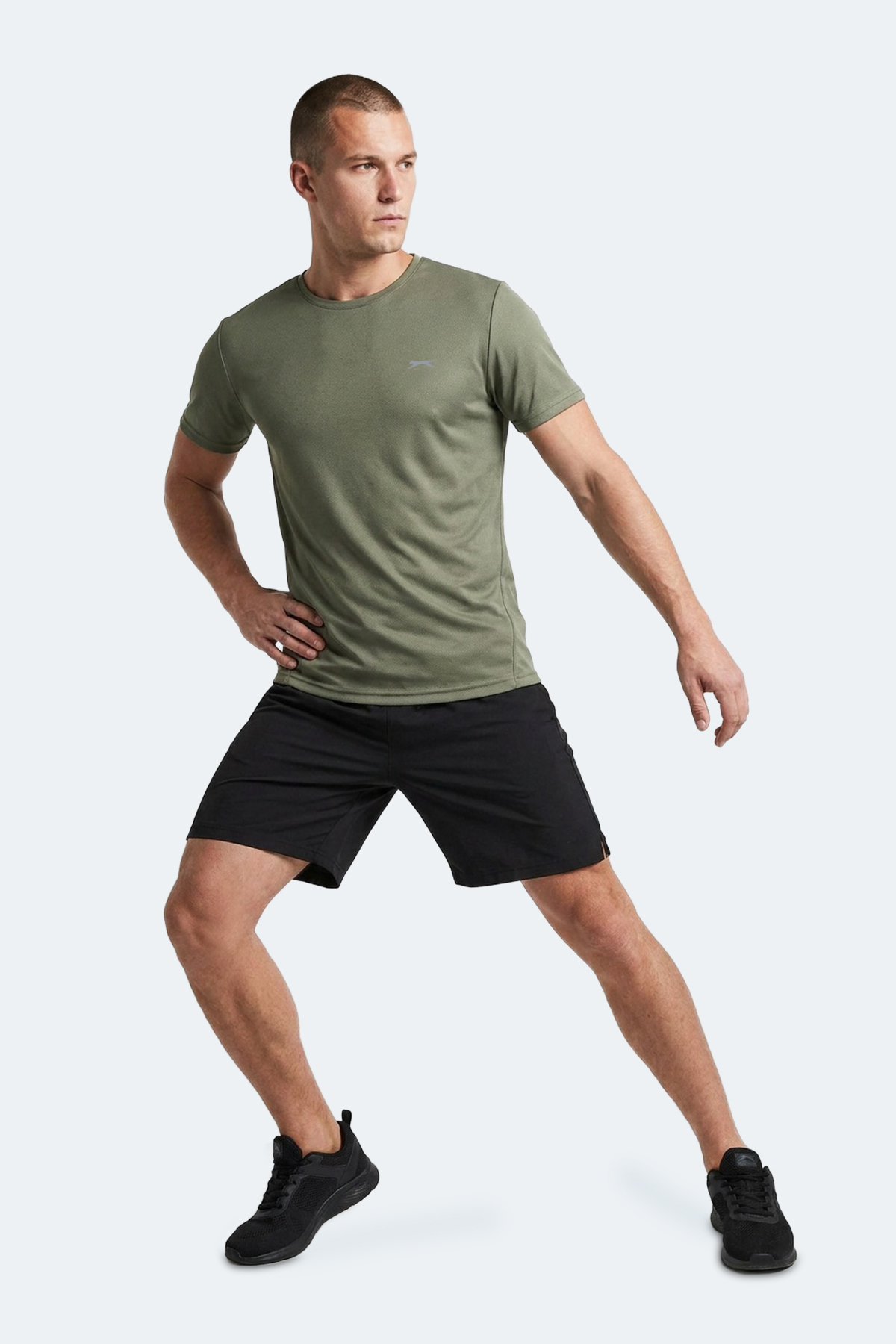 Slazenger HAUNTED I Erkek Haki Tişört görsel 8