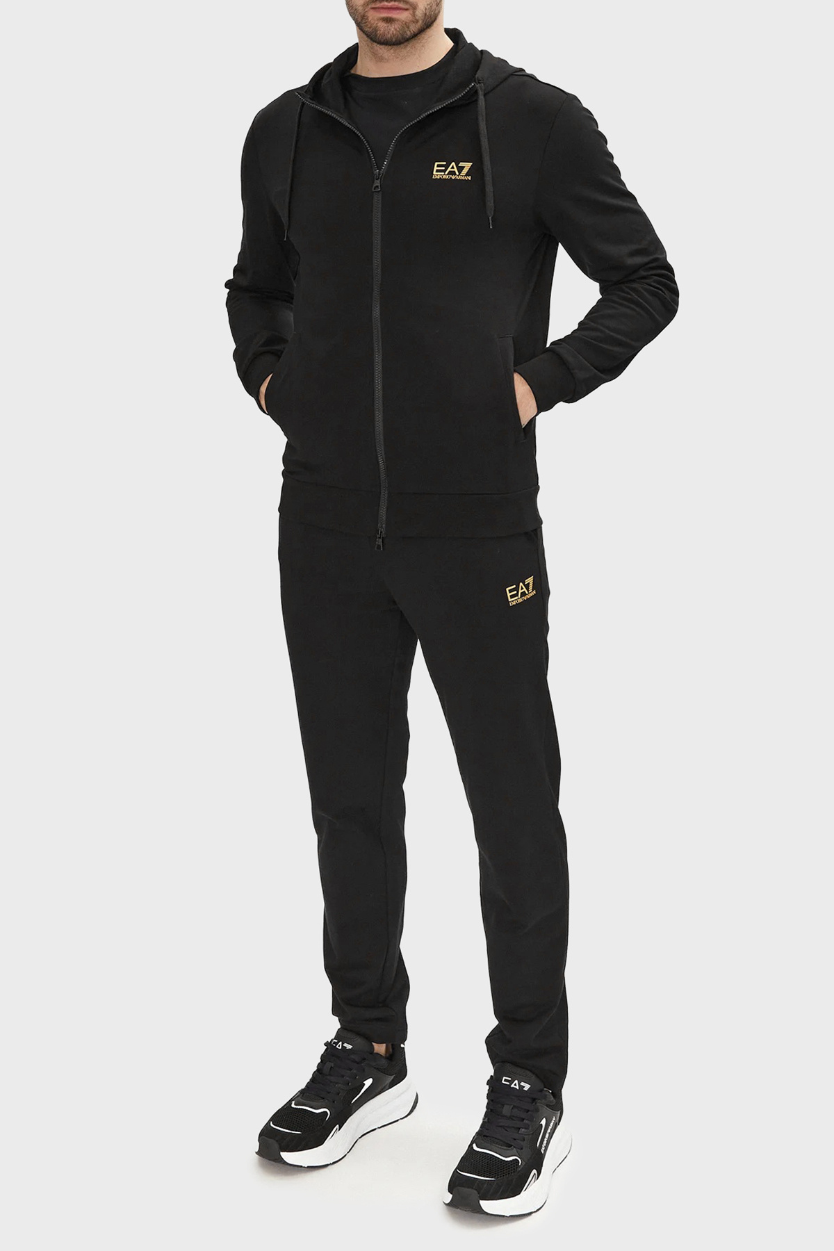 Logolu Regular Fit Fermuarlı Kapüşonlu Erkek Eşofman Takımı EŞOFMAN TAKIMI 8NPV62 PJVRZ 0208 — مشکی